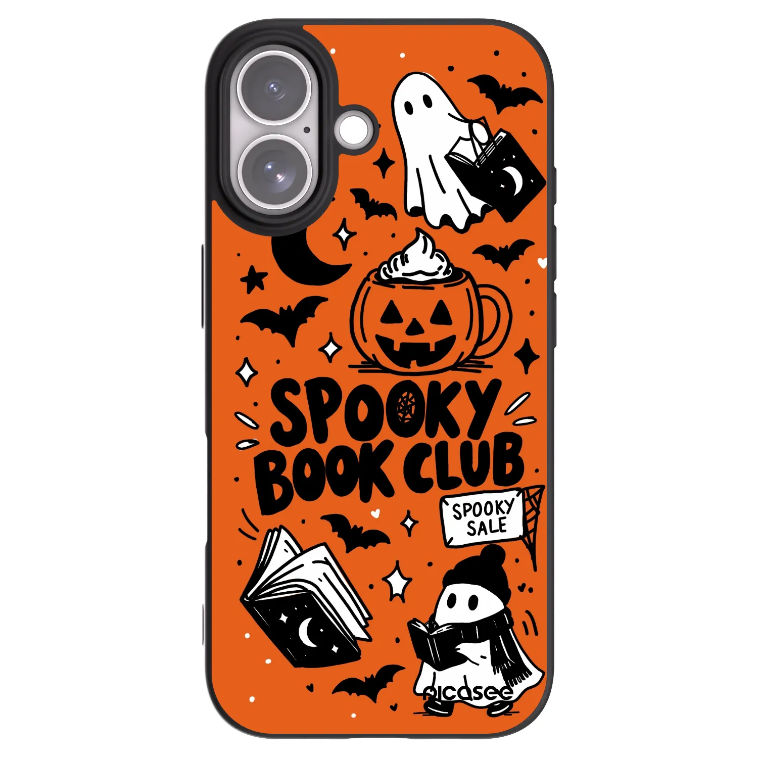 Picasee silikonowe czarne etui na Apple iPhone 17 - Spooky book club