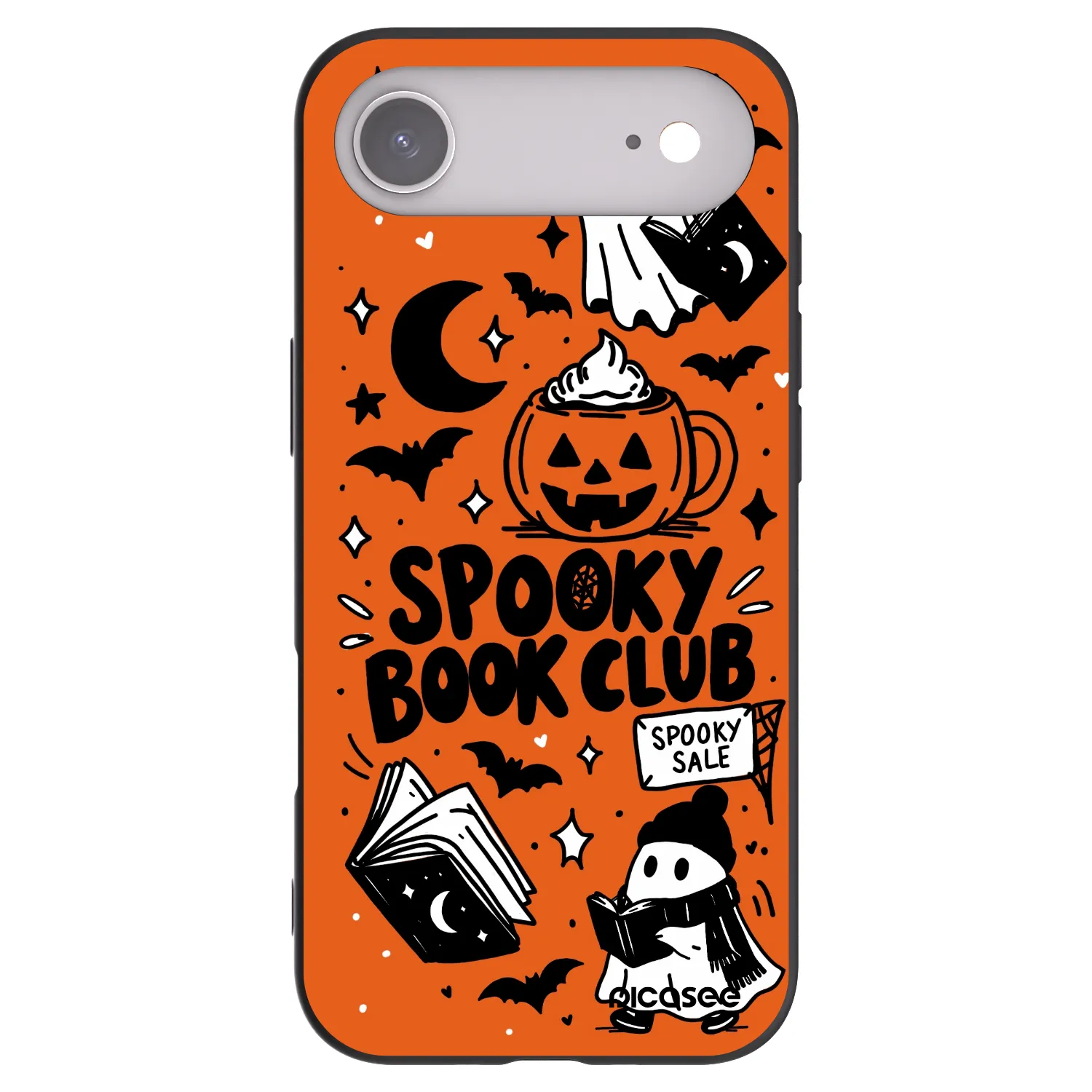 Picasee silikonowe czarne etui na Apple iPhone Air - Spooky book club