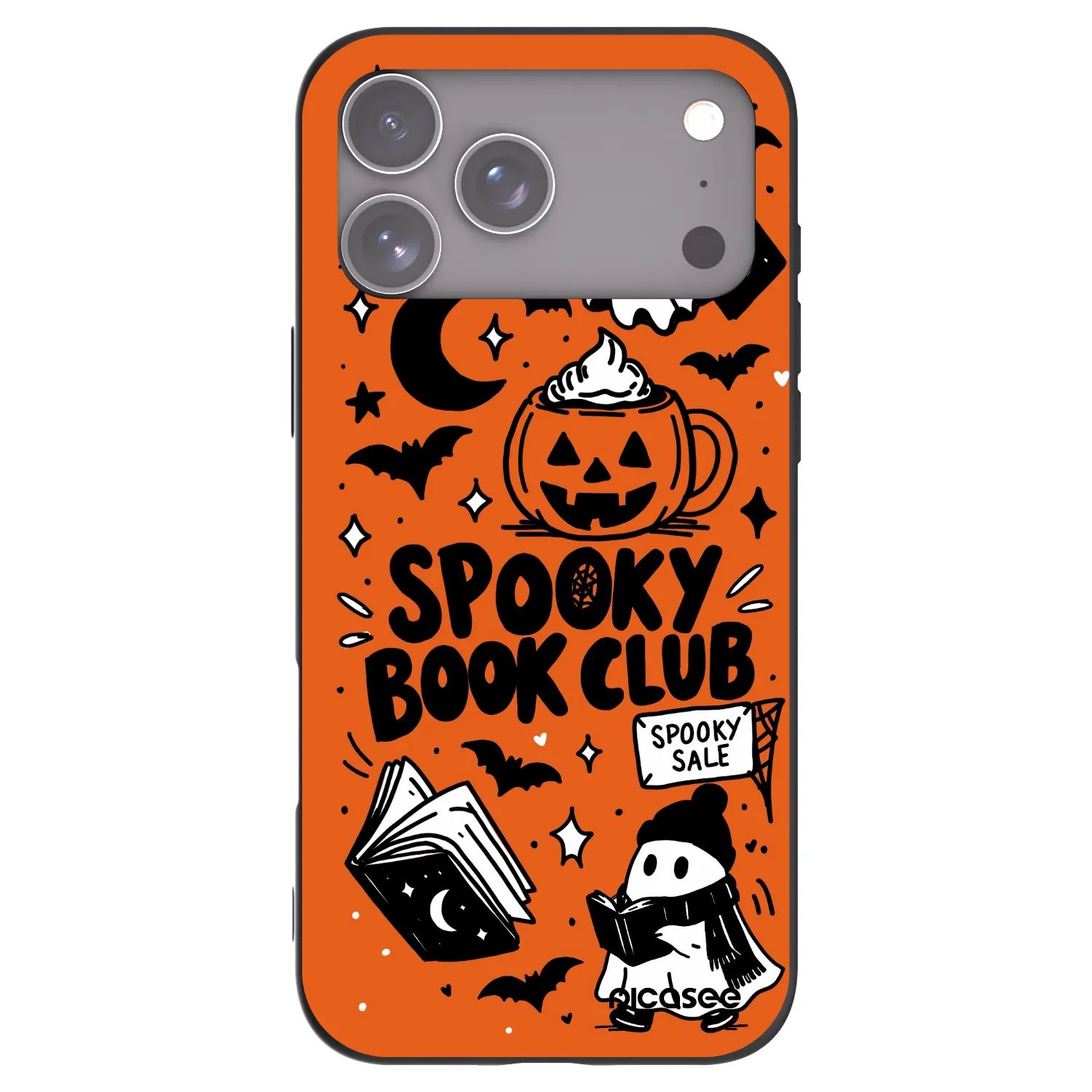 Picasee silikonowe czarne etui na Apple iPhone 17 Pro Max - Spooky book club