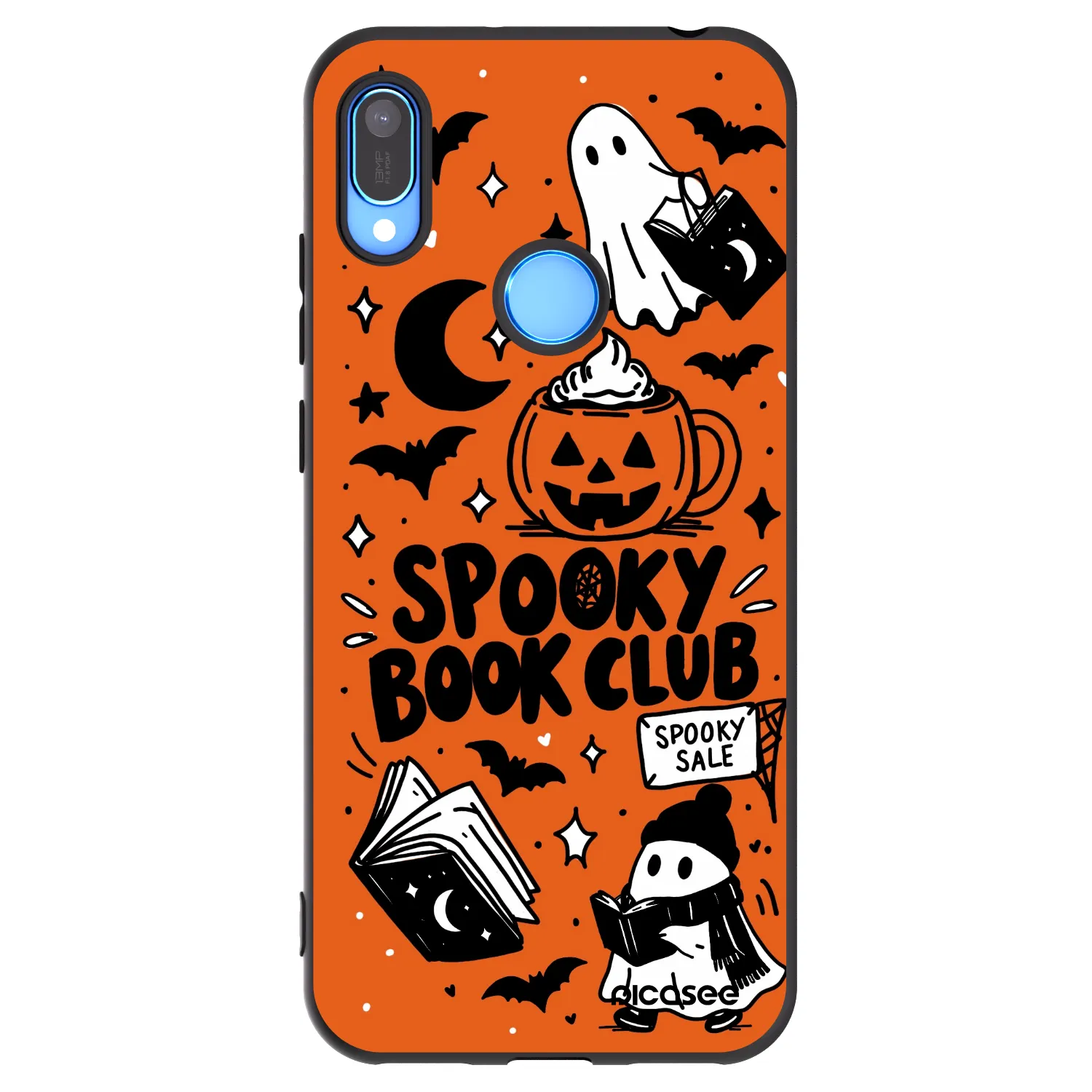 Picasee silikonowe czarne etui na Huawei Y6 2019 - Spooky book club