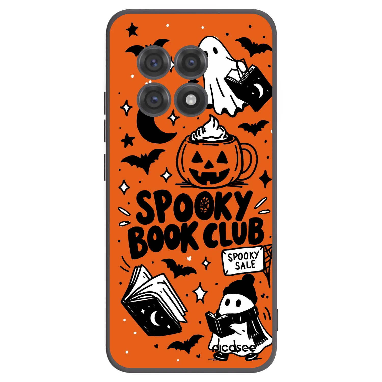 Picasee silikonowe czarne etui na OnePlus 13R 5G - Spooky book club