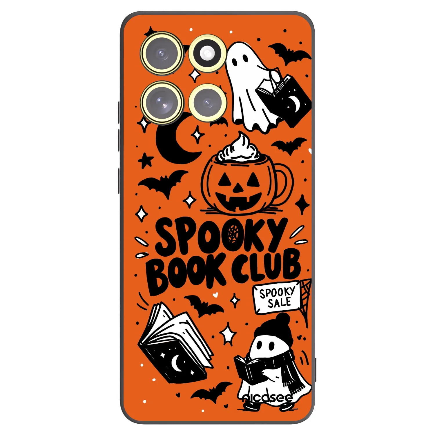 Picasee silikonowe czarne etui na Motorola Moto G86 5G - Spooky book club