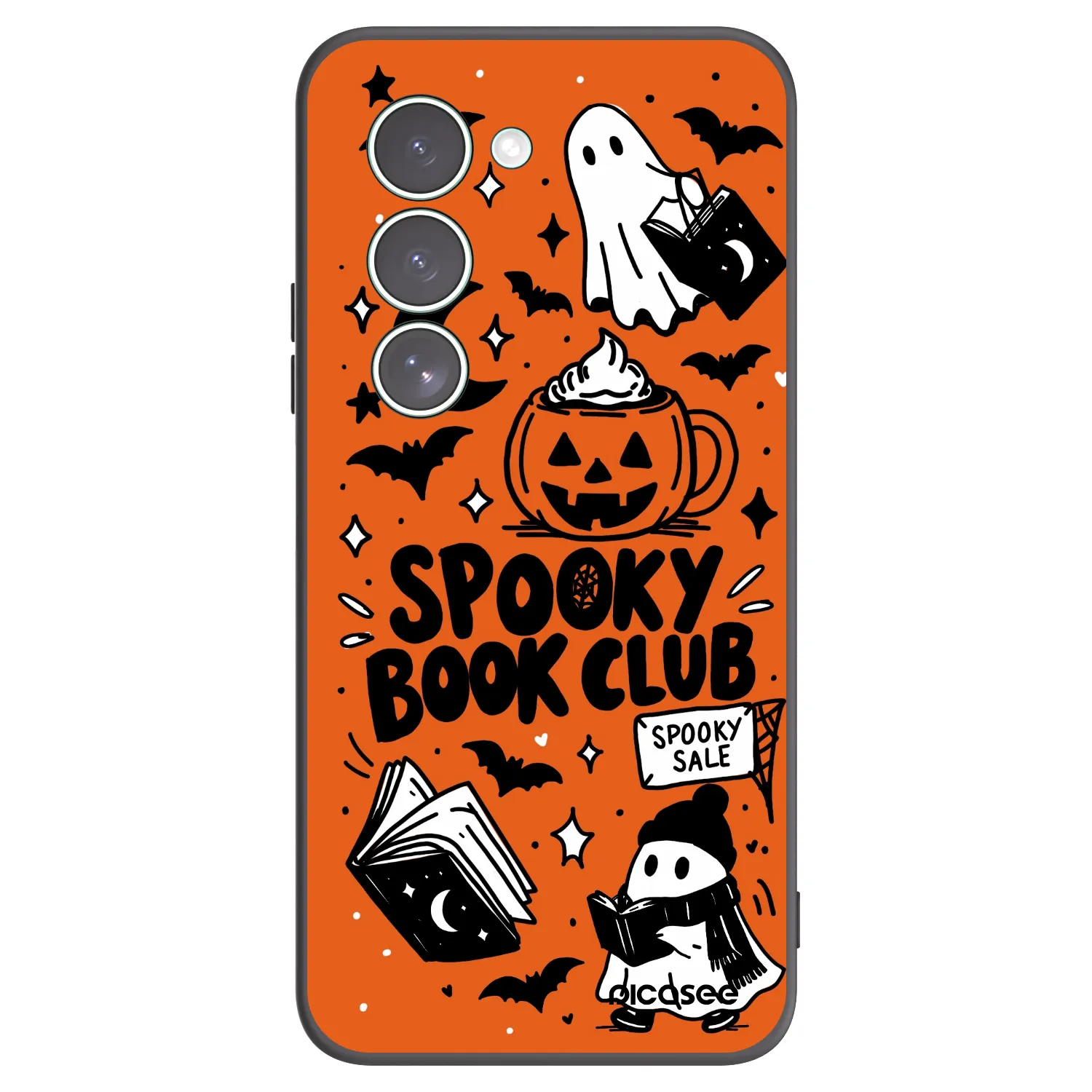 Picasee silikonowe czarne etui na Xiaomi Redmi 15 5G - Spooky book club