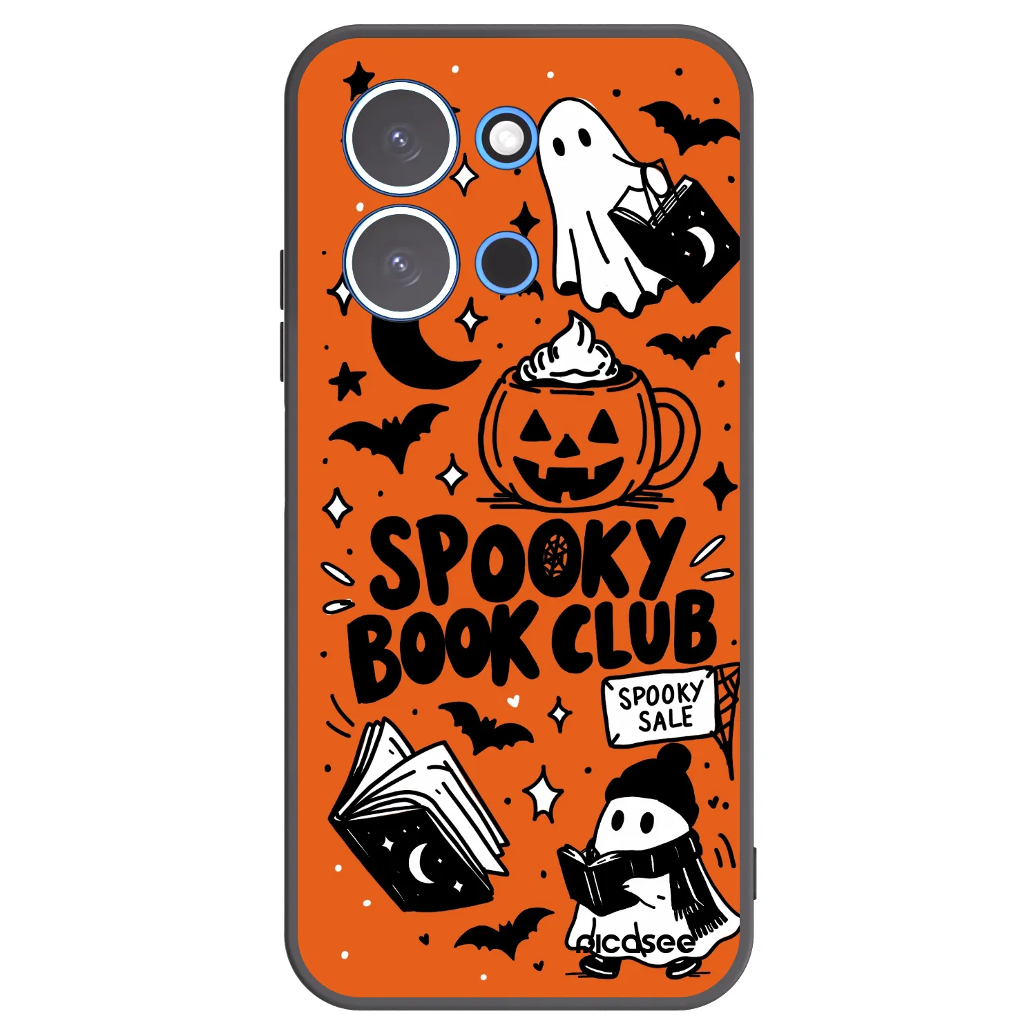 Picasee silikonowe czarne etui na Xiaomi Redmi 15C 4G - Spooky book club
