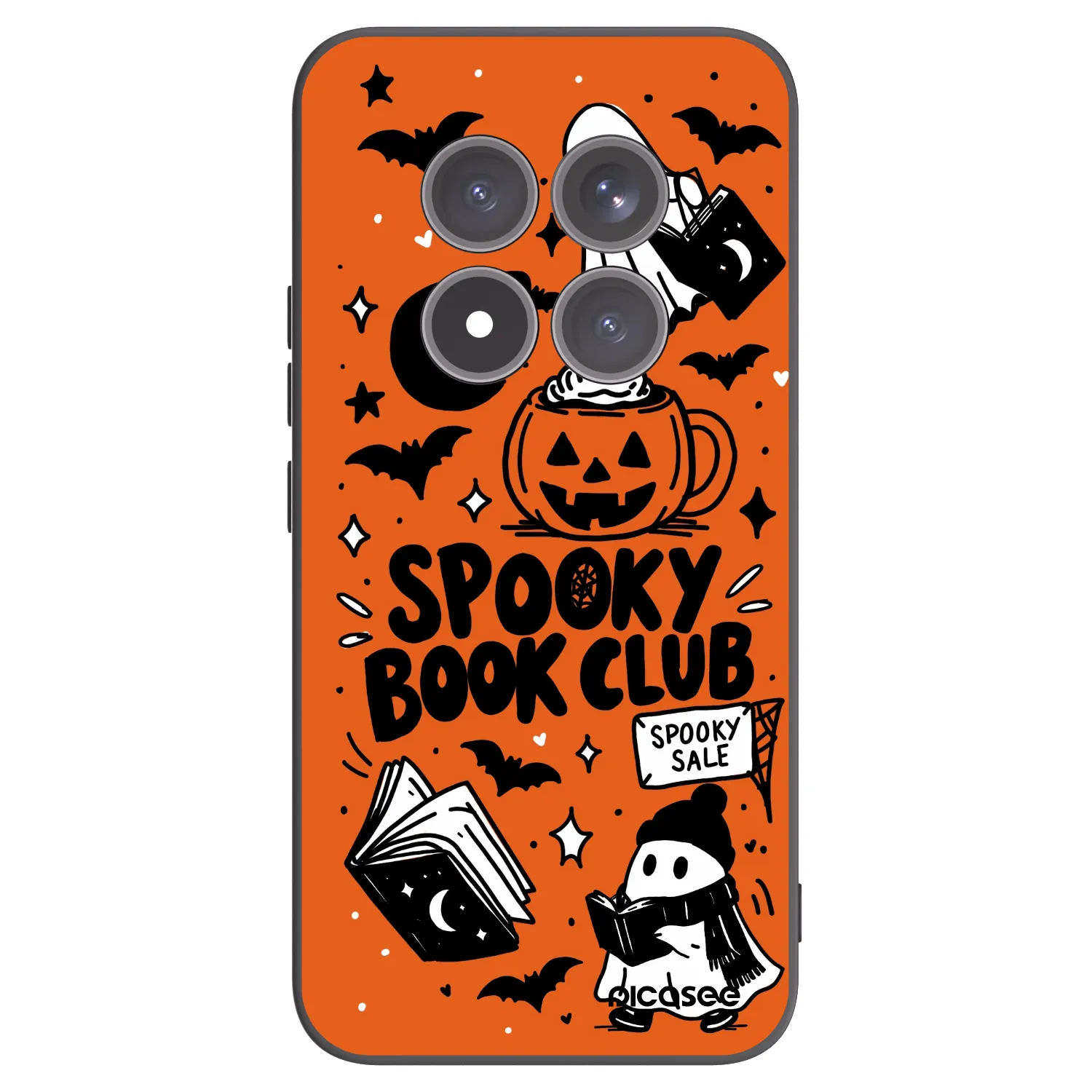 Picasee silikonowe czarne etui na Xiaomi Redmi Note 15 Pro+ - Spooky book club