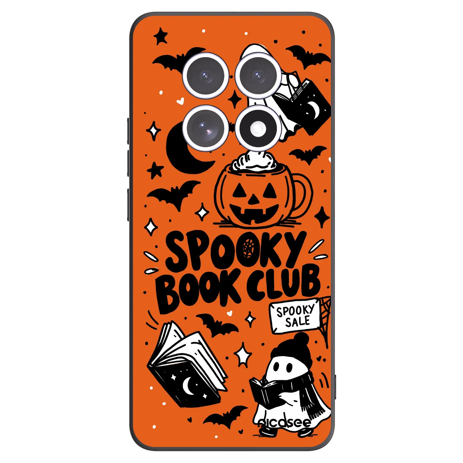Picasee silikonowe czarne etui na Xiaomi Redmi Note 15 4G - Spooky book club