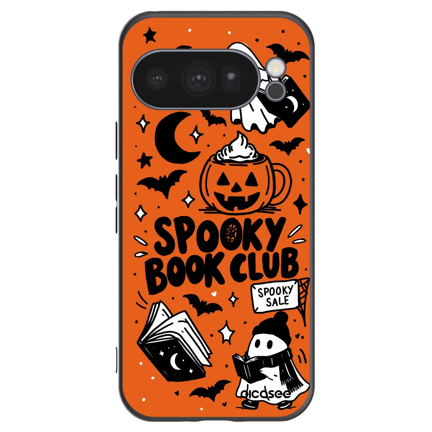 Picasee silikonowe czarne etui na Google Pixel 10 Pro - Spooky book club