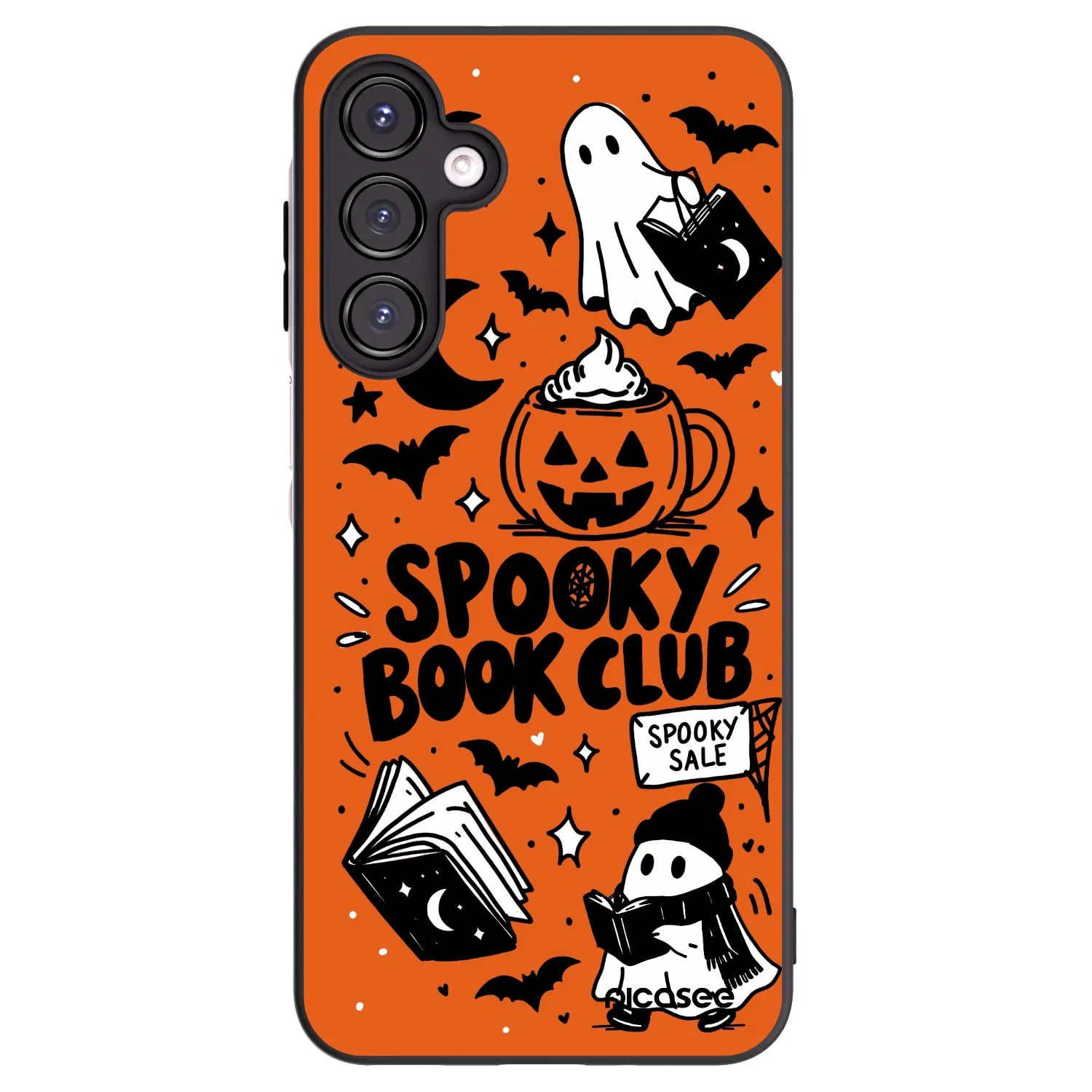 Picasee silikonowe czarne etui na Samsung Galaxy A16 4G - Spooky book club