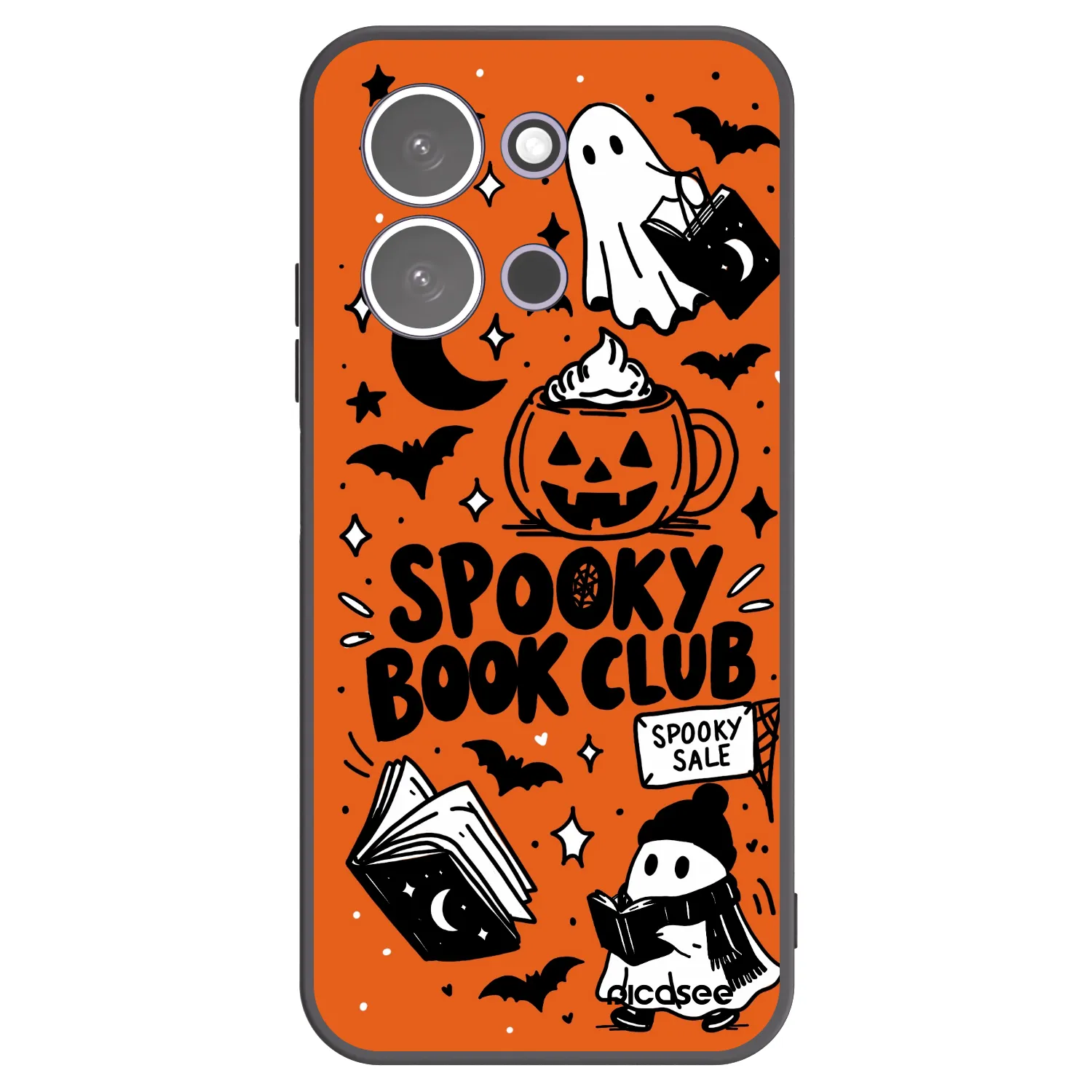 Picasee silikonowe czarne etui na Xiaomi Redmi 15C 5G - Spooky book club