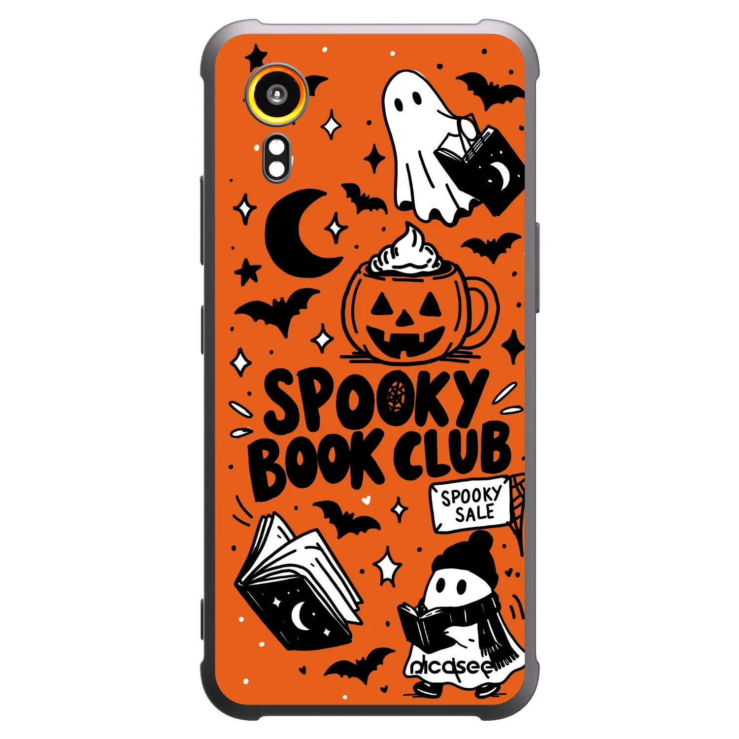 Picasee silikonowe czarne etui na Samsung Galaxy XCover 7 - Spooky book club