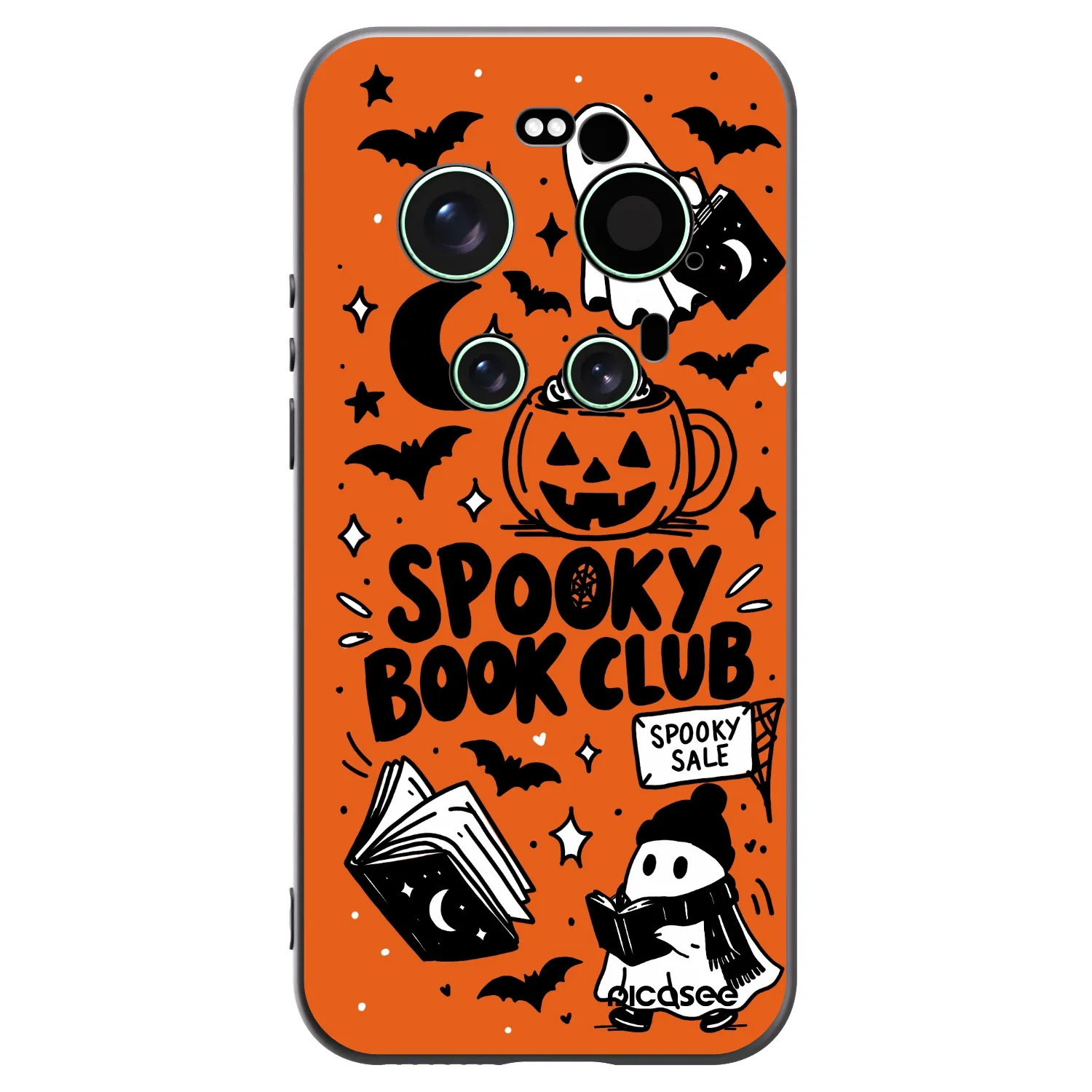 Picasee silikonowe czarne etui na Xiaomi 17 Ultra - Spooky book club