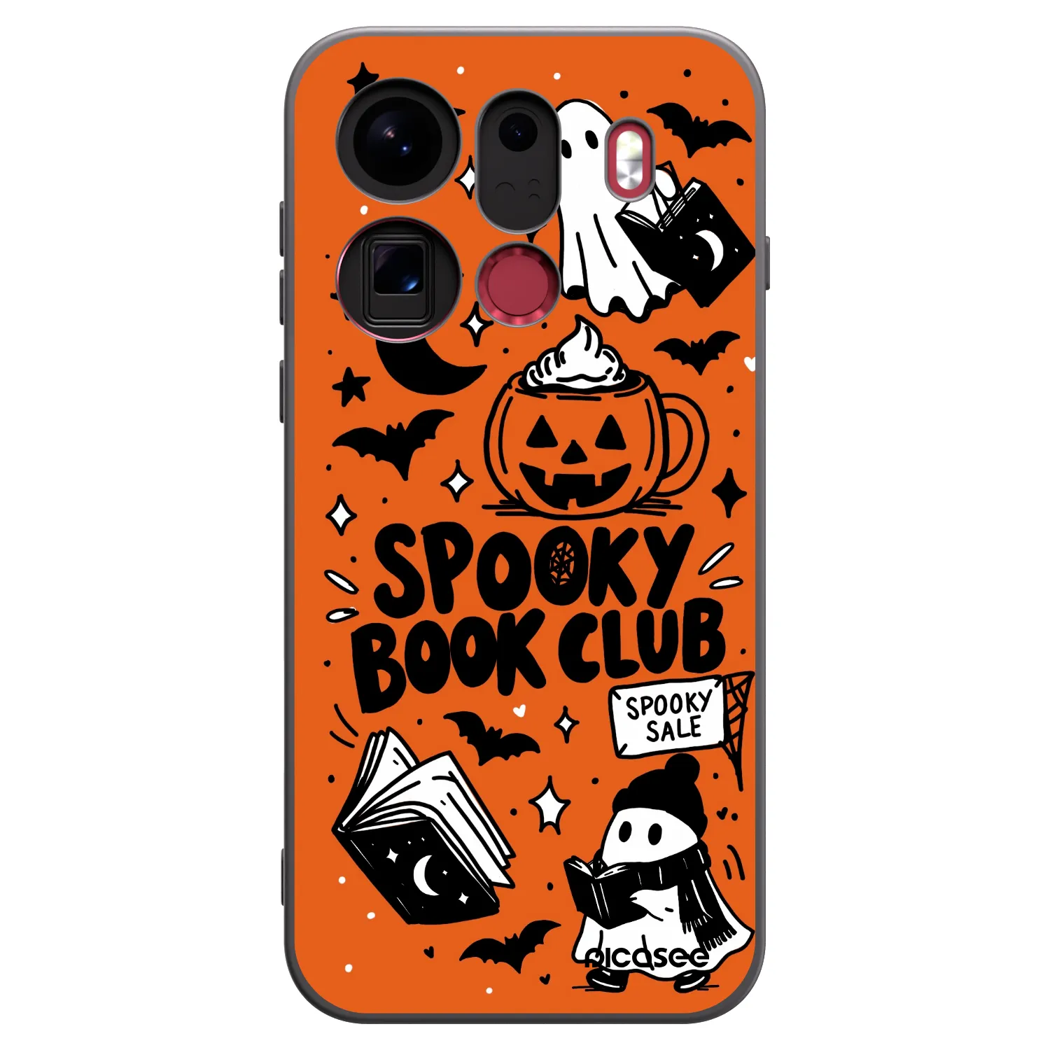 Picasee silikonowe czarne etui na OPPO Find X9 Pro - Spooky book club