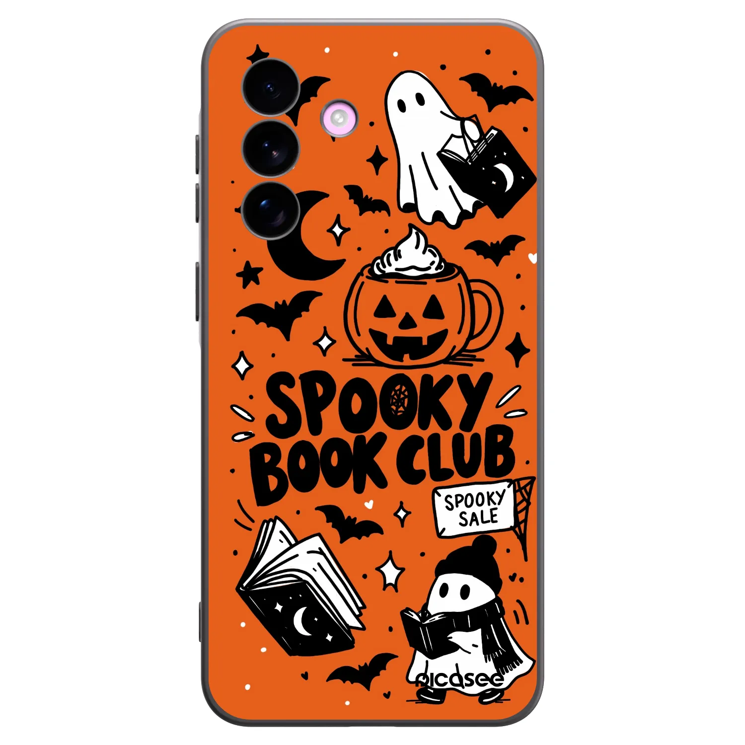 Picasee silikonowe czarne etui na Samsung Galaxy A57 5G - Spooky book club
