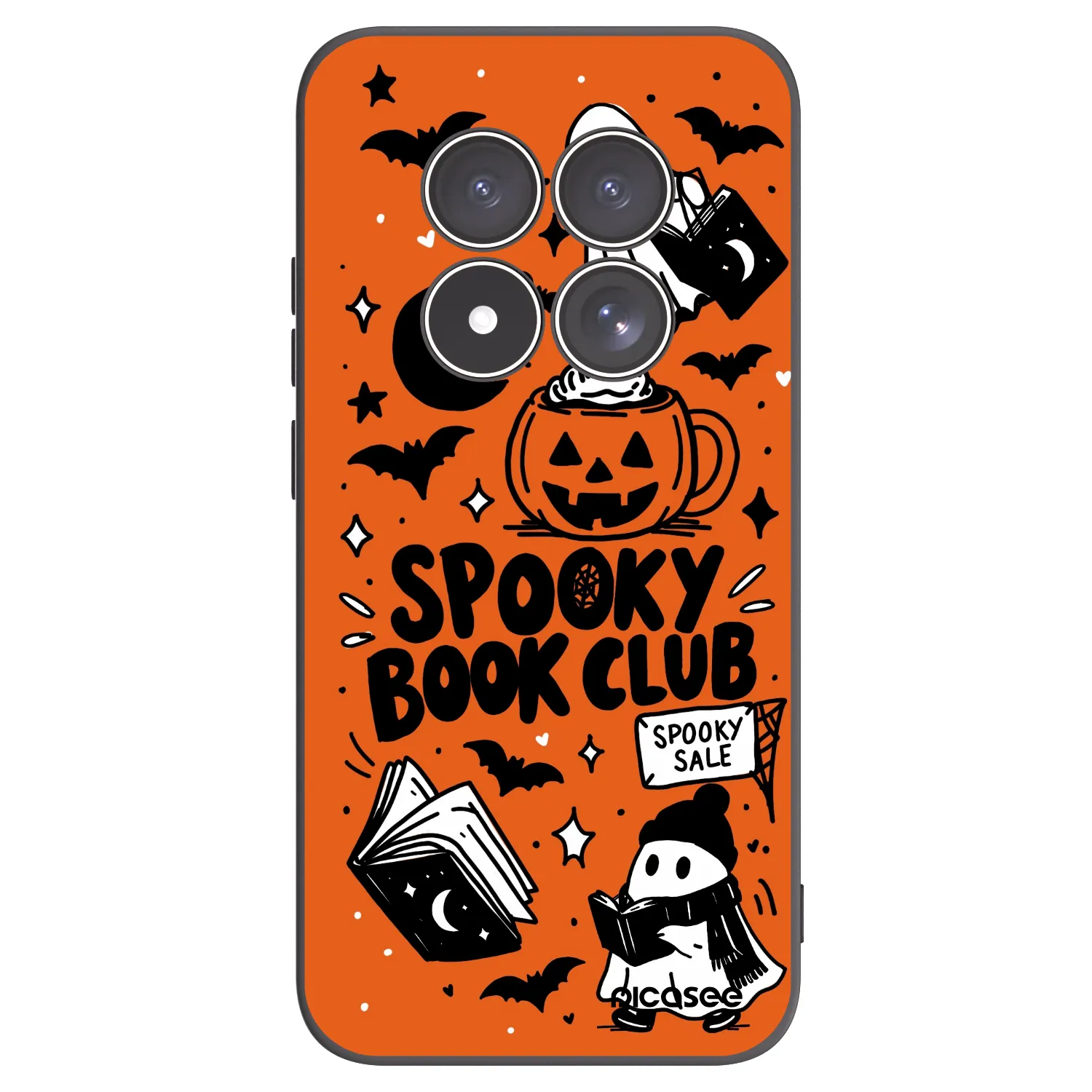 Picasee silikonowe czarne etui na Xiaomi Redmi Note 15 Pro 5G - Spooky book club