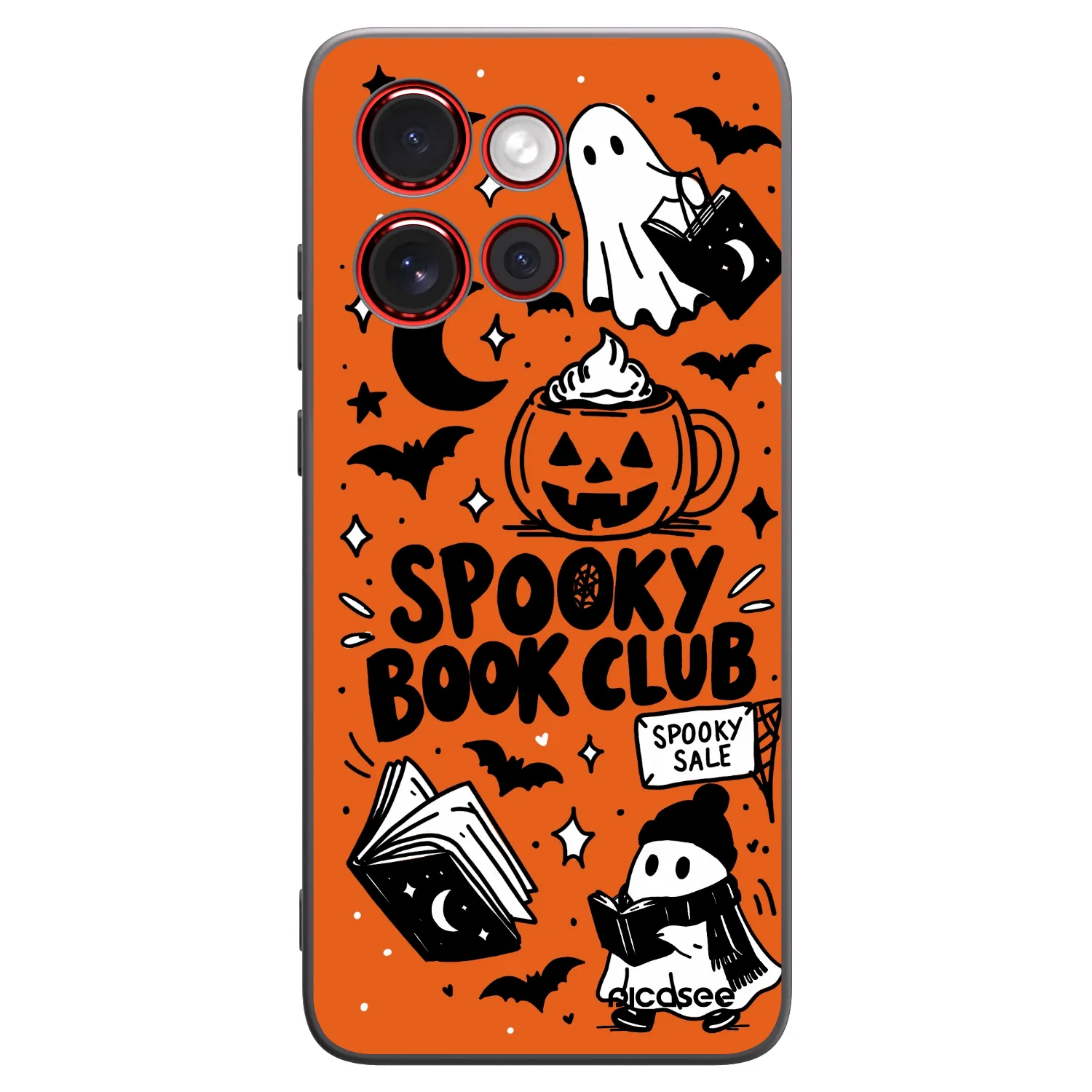 Picasee silikonowe czarne etui na Motorola Edge 60 Neo 5G - Spooky book club