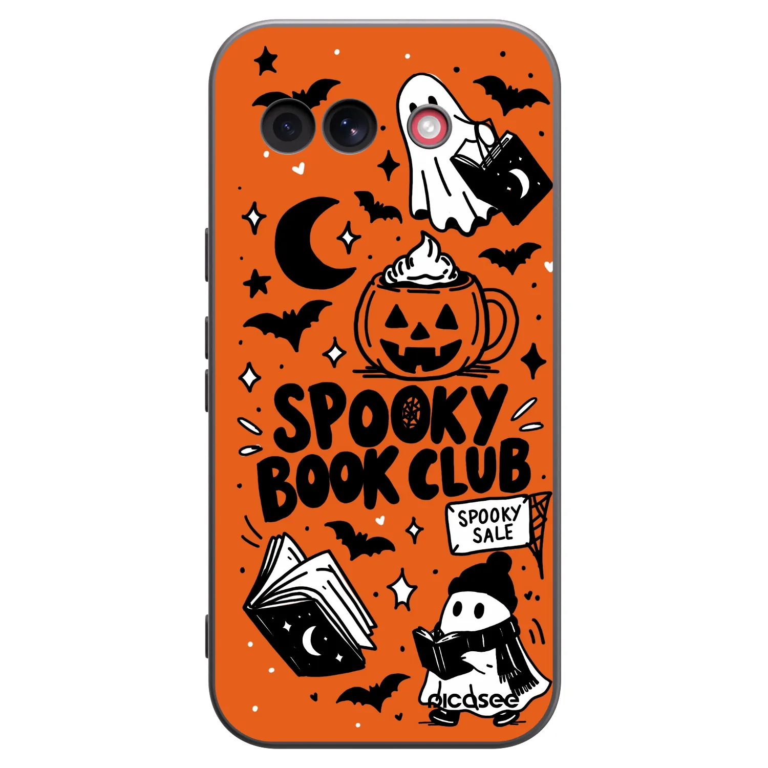 Picasee silikonowe czarne etui na Google Pixel 10a - Spooky book club