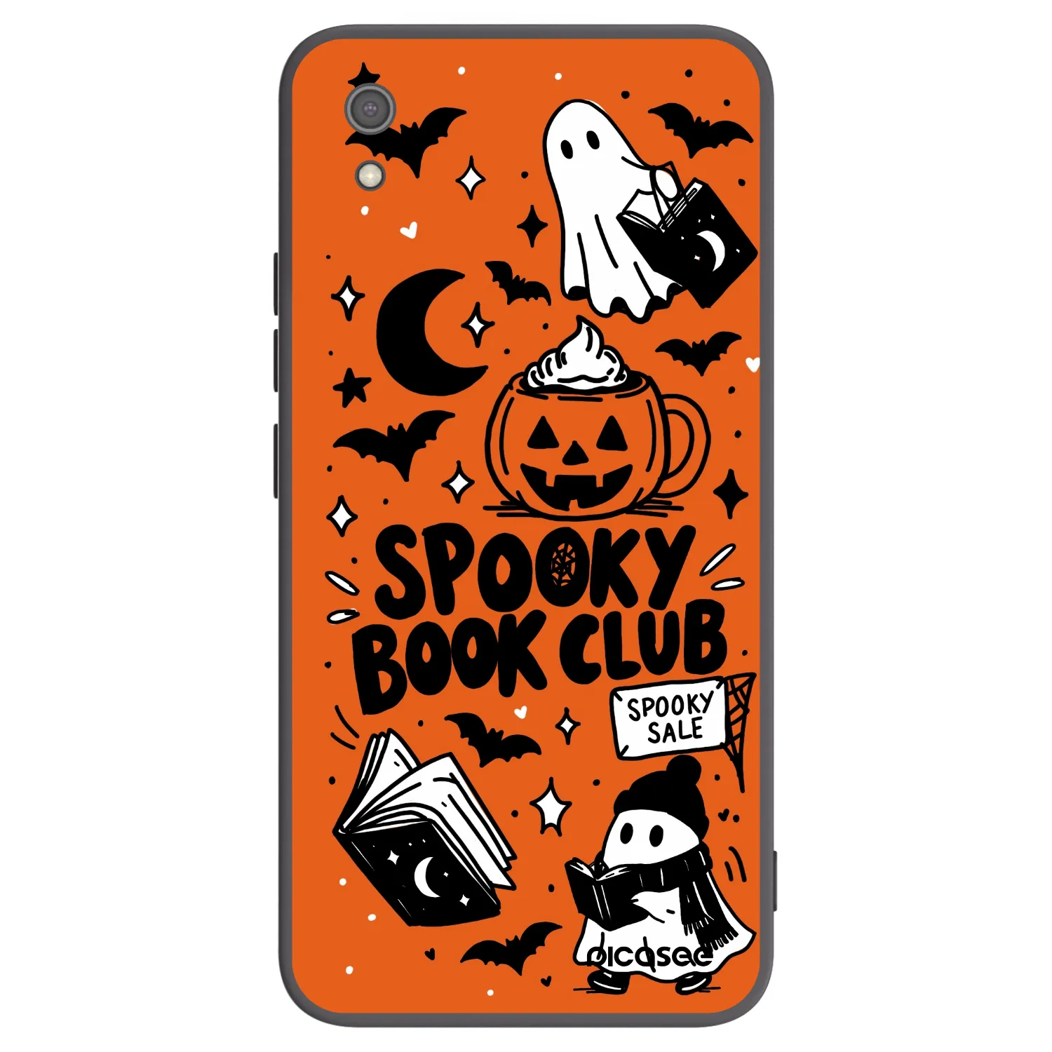 Picasee silikonowe czarne etui na Xiaomi Redmi 7A - Spooky book club