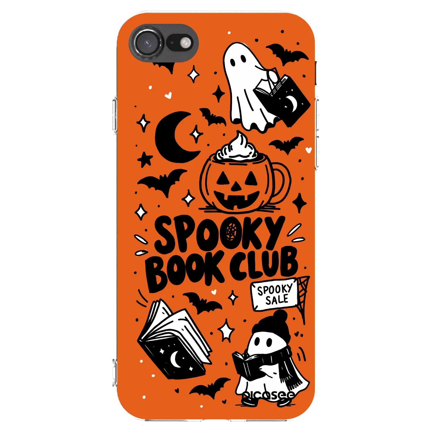 Picasee silikonowe przeźroczyste etui na Apple iPhone 8 - Spooky book club