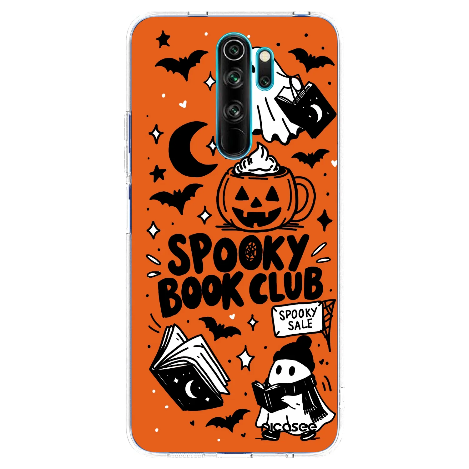 Picasee silikonowe przeźroczyste etui na Xiaomi Redmi Note 8 Pro - Spooky book club