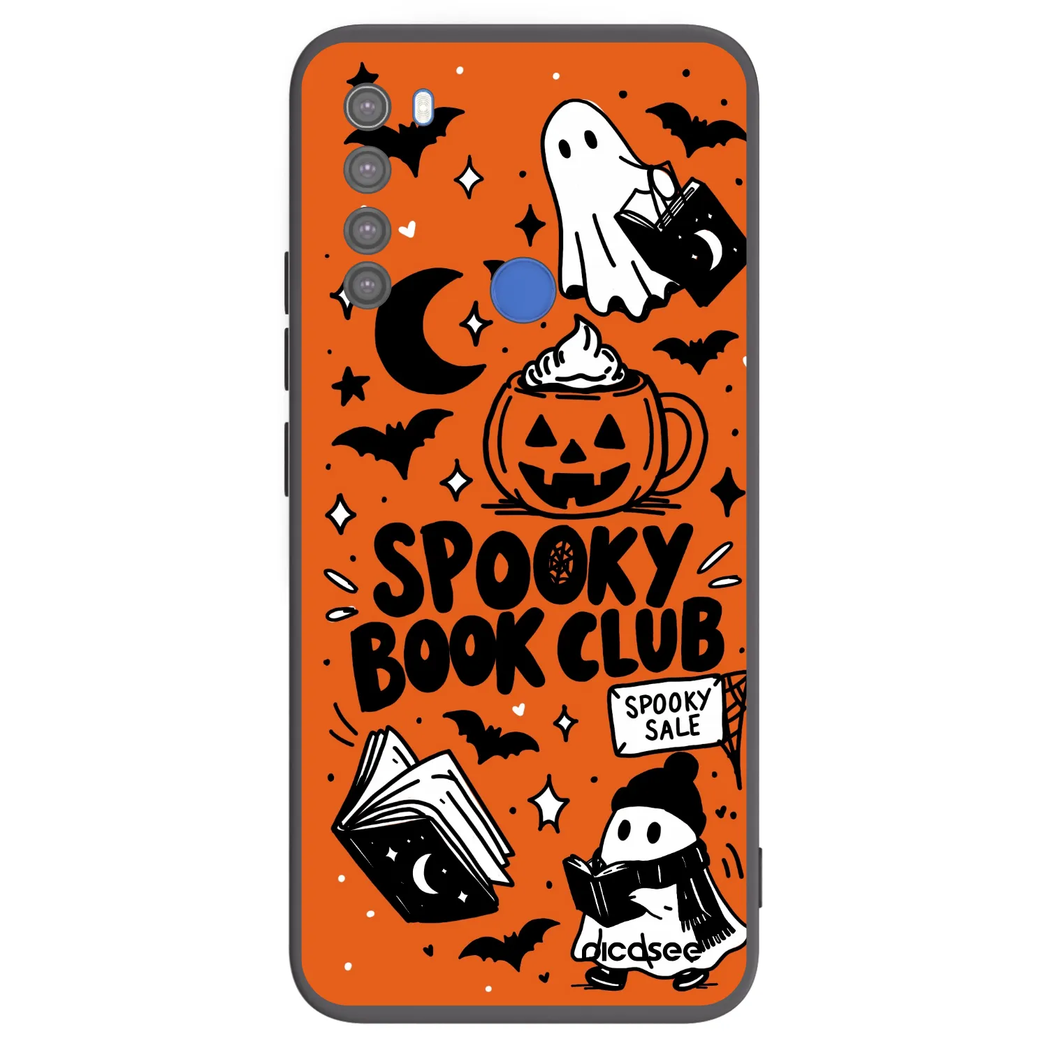Picasee silikonowe czarne etui na Xiaomi Redmi Note 8T - Spooky book club