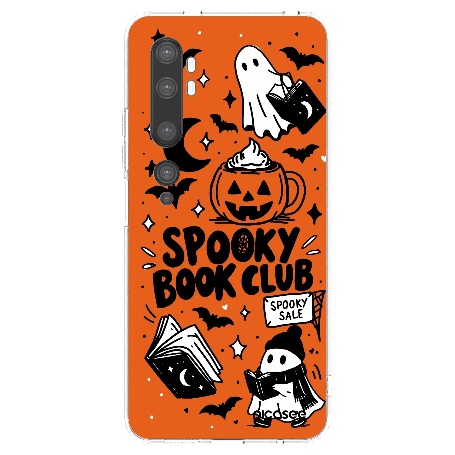 Picasee silikonowe przeźroczyste etui na Xiaomi Mi Note 10 (Pro) - Spooky book club