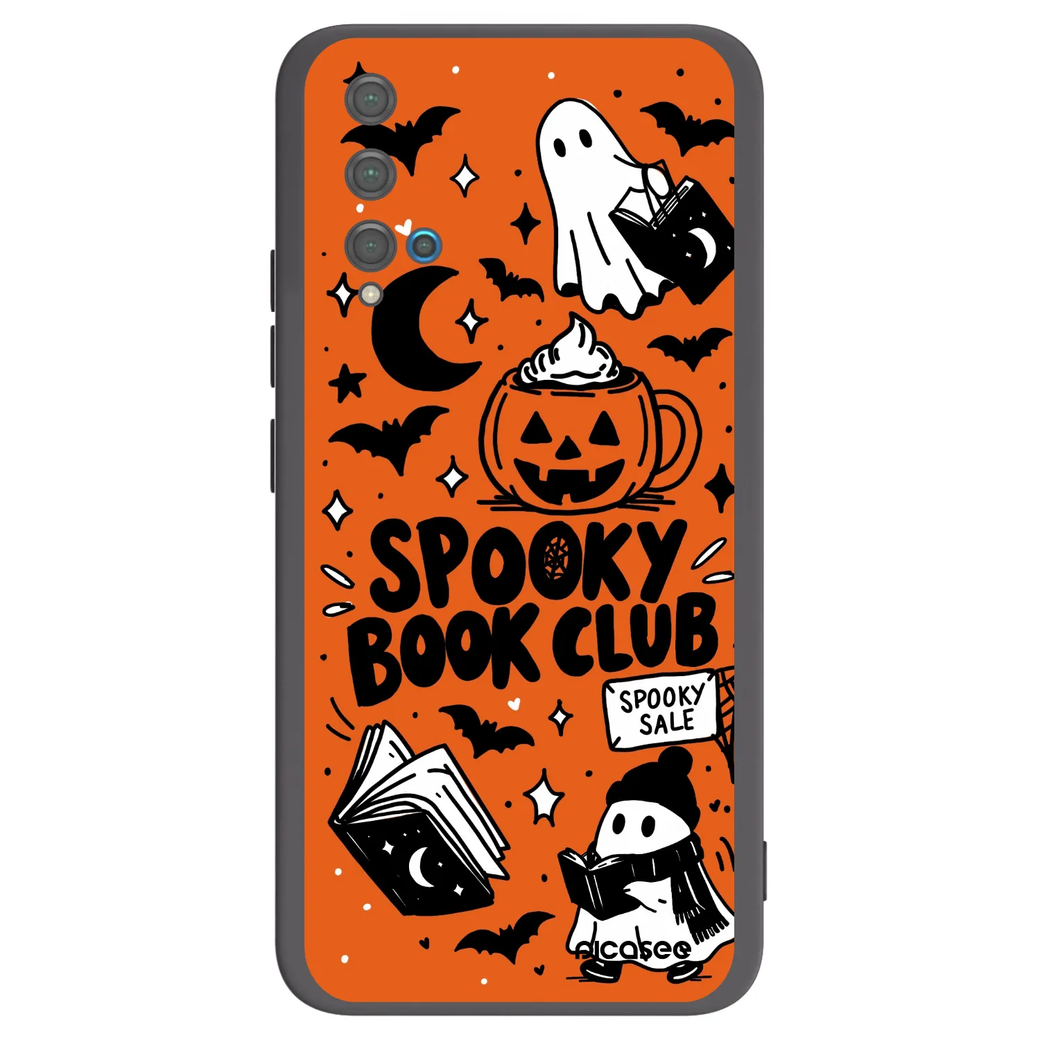 Picasee silikonowe czarne etui na Huawei Nova 5T - Spooky book club