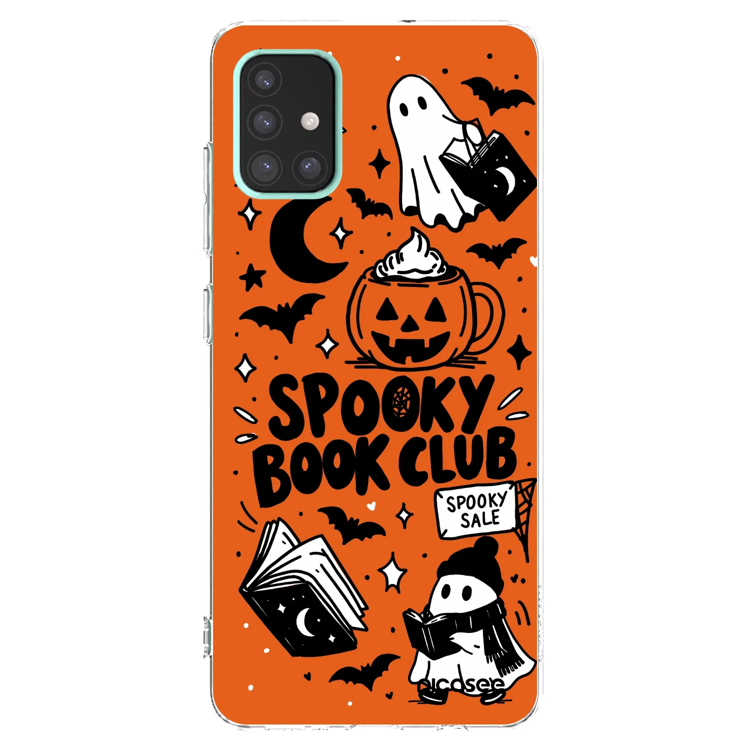 Picasee silikonowe przeźroczyste etui na Samsung Galaxy A51 A515F - Spooky book club