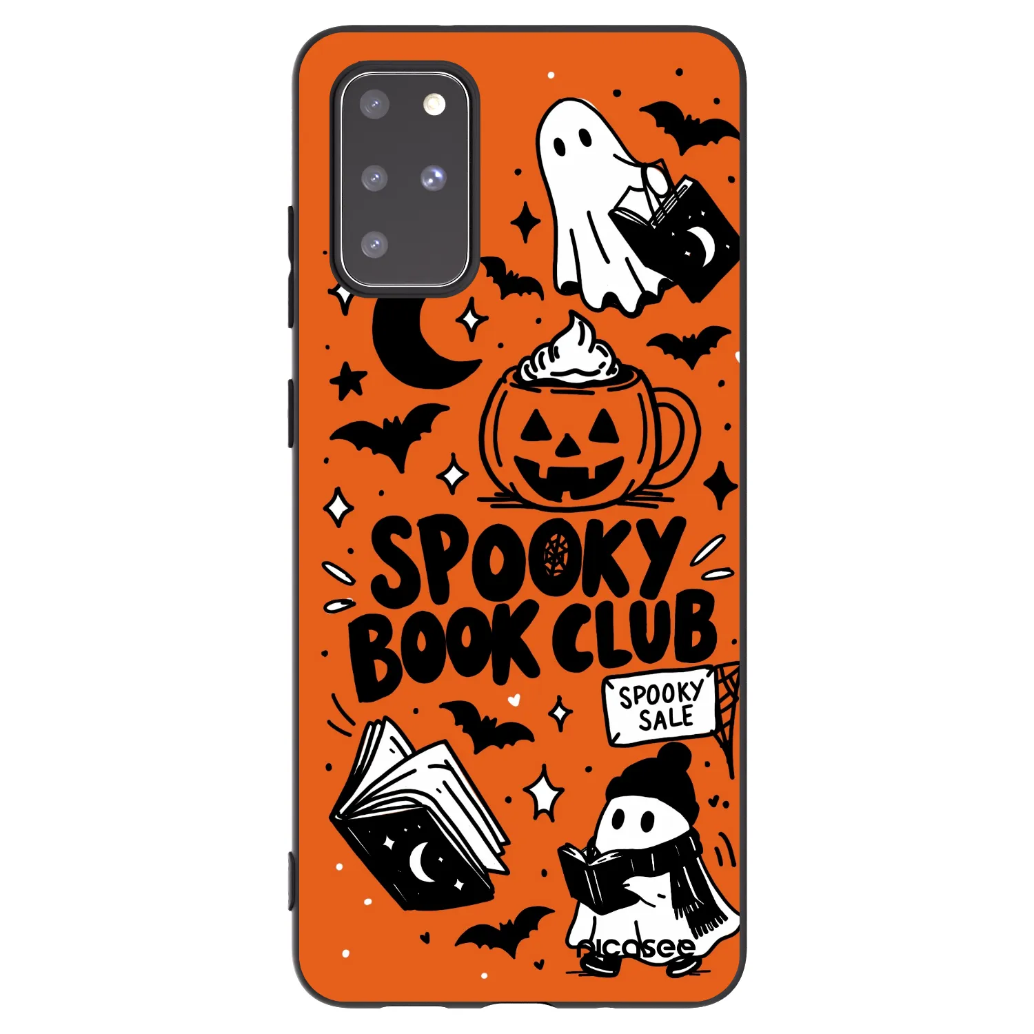 Picasee silikonowe czarne etui na Samsung Galaxy S20+ G985F - Spooky book club