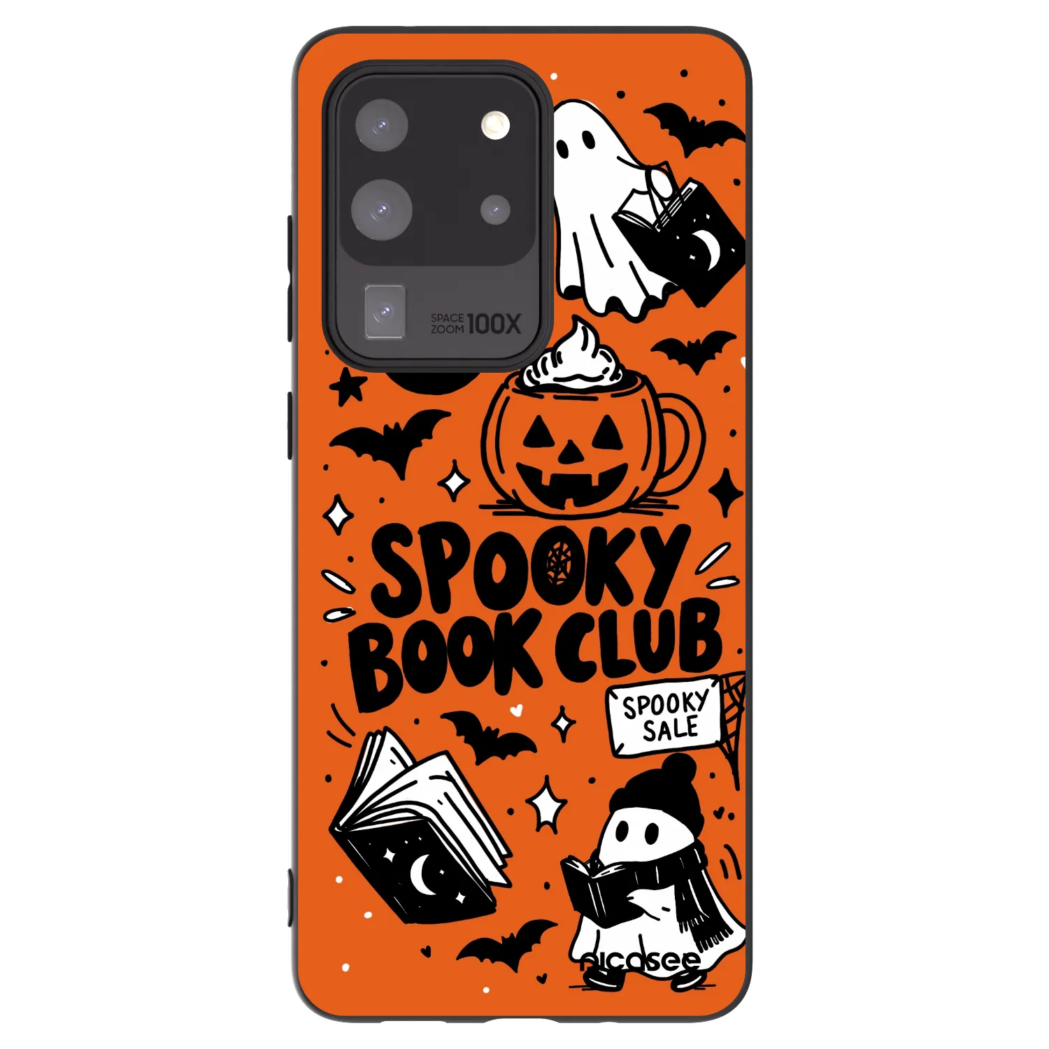 Picasee silikonowe czarne etui na Samsung Galaxy S20 Ultra 5G G988F - Spooky book club