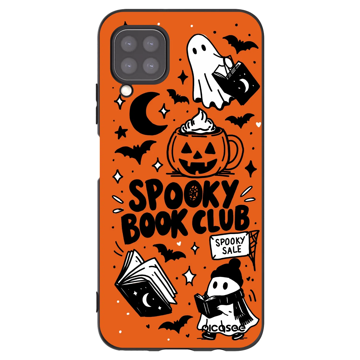 Picasee silikonowe czarne etui na Huawei P40 Lite - Spooky book club
