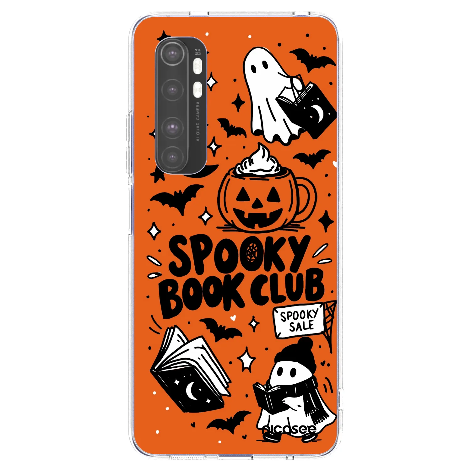 Picasee silikonowe przeźroczyste etui na Xiaomi Mi Note 10 Lite - Spooky book club