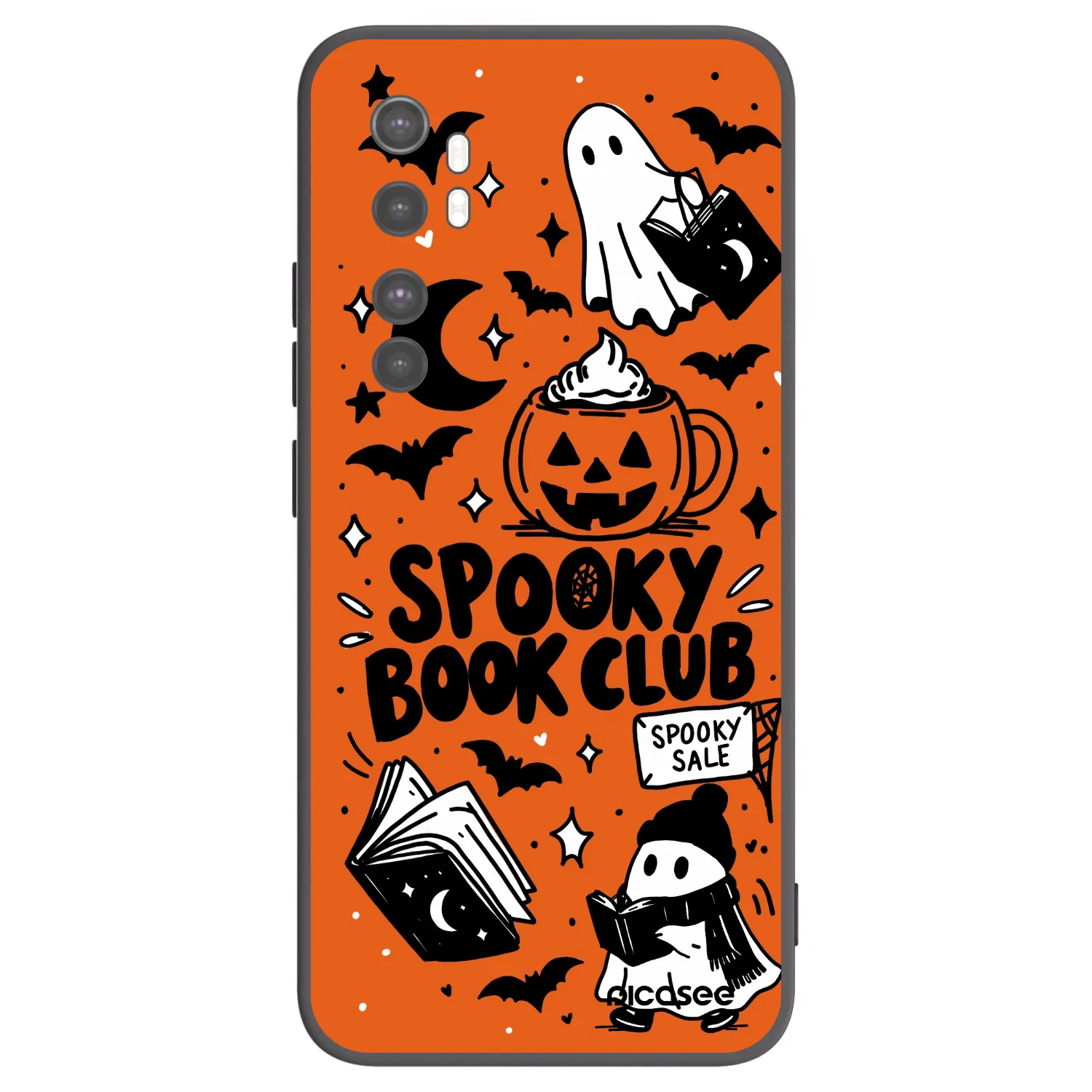 Picasee silikonowe czarne etui na Xiaomi Mi Note 10 Lite - Spooky book club