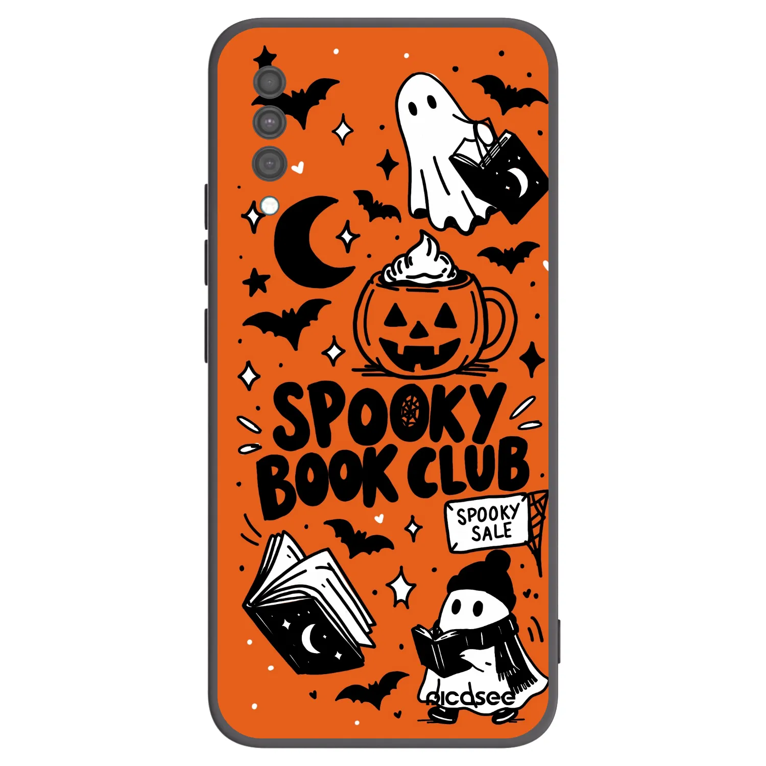 Picasee silikonowe czarne etui na Samsung Galaxy A30s A307F - Spooky book club