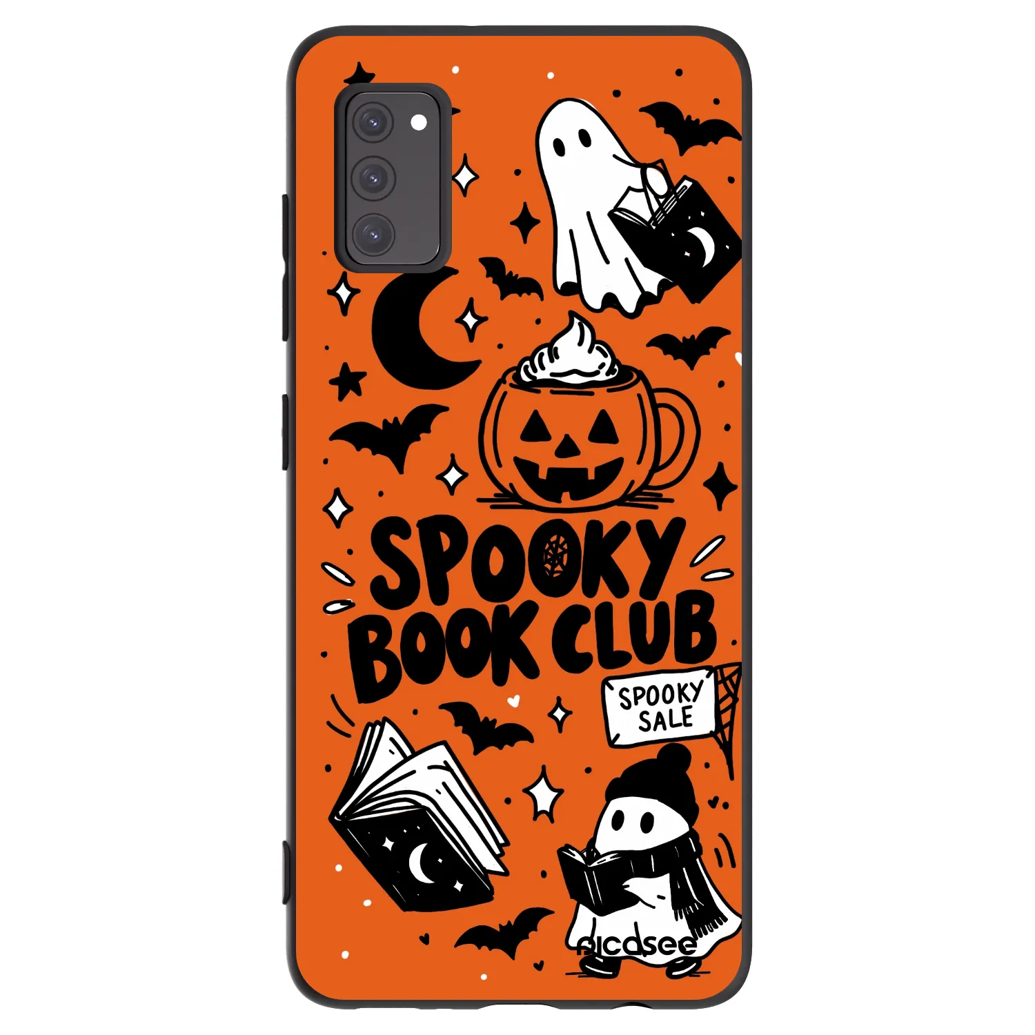 Picasee silikonowe czarne etui na Samsung Galaxy A41 A415F - Spooky book club