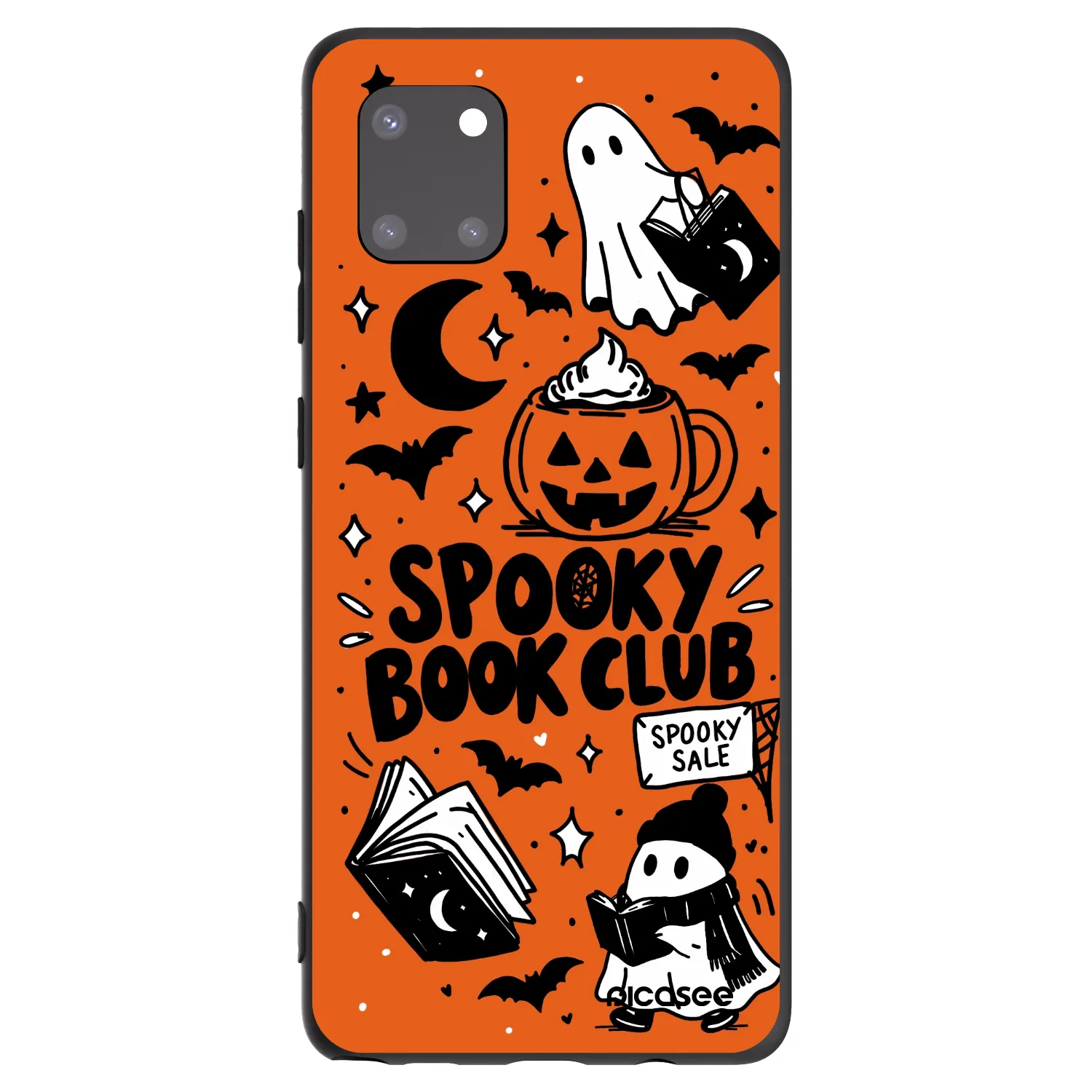 Picasee silikonowe czarne etui na Samsung Galaxy Note 10 Lite N770F - Spooky book club