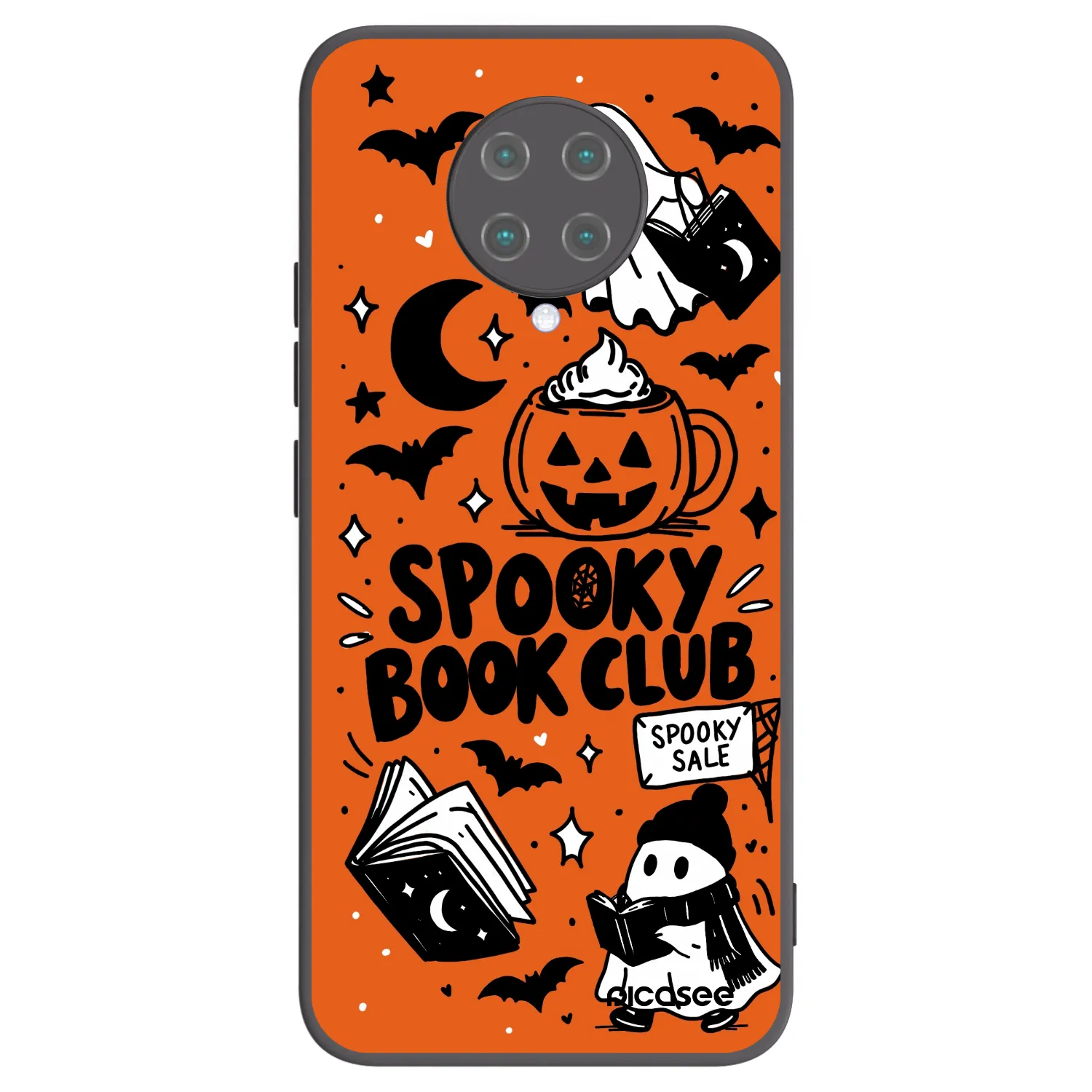 Picasee silikonowe czarne etui na Xiaomi Poco F2 Pro - Spooky book club