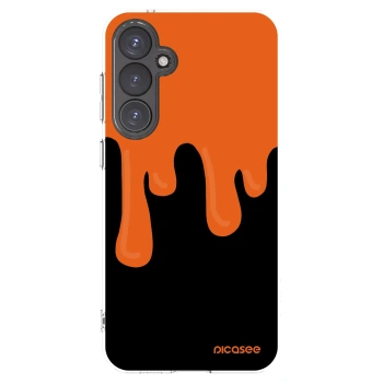 Picasee silikonowe przeźroczyste etui na Samsung Galaxy S23 FE S711B - Orange spooky