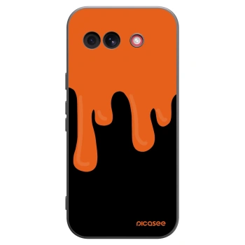 Picasee silikonowe czarne etui na Google Pixel 10a - Orange spooky