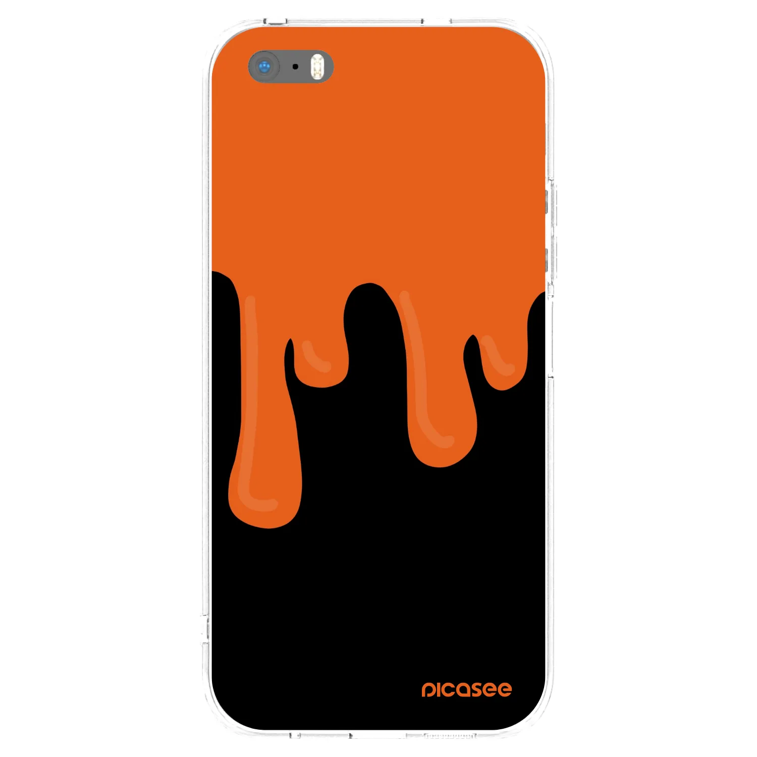 Picasee silikonowe przeźroczyste etui na Apple iPhone 5/5S/SE - Orange spooky