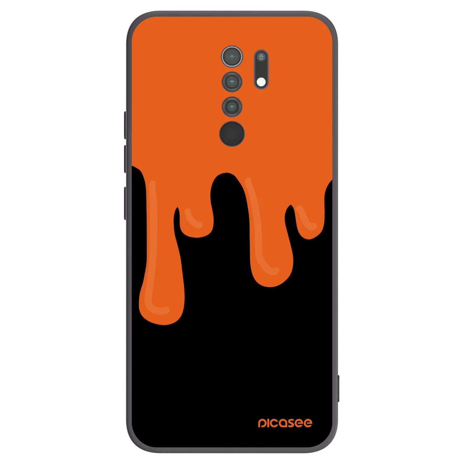Picasee silikonowe czarne etui na Xiaomi Redmi 9 - Orange spooky