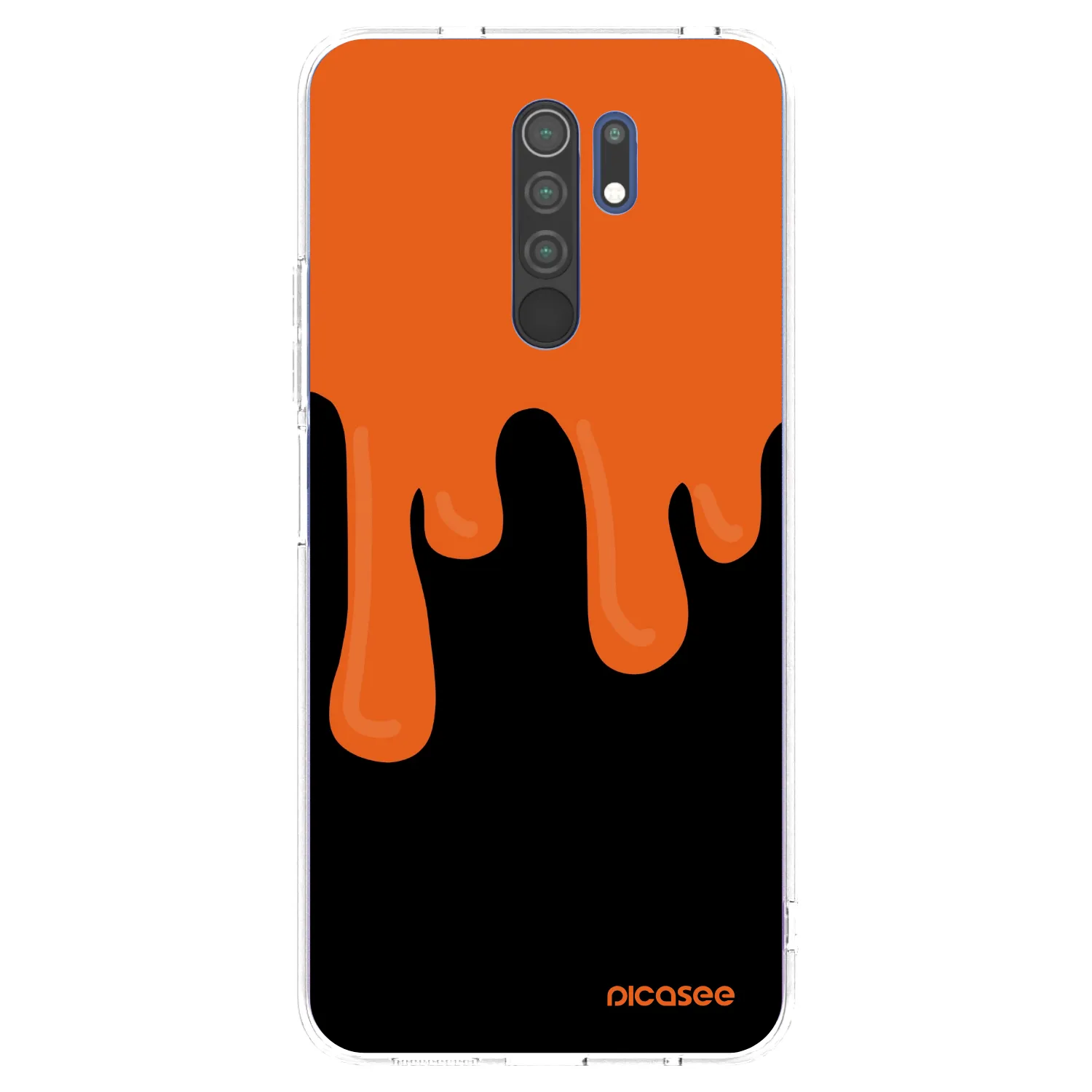 Picasee silikonowe przeźroczyste etui na Xiaomi Redmi 9 - Orange spooky