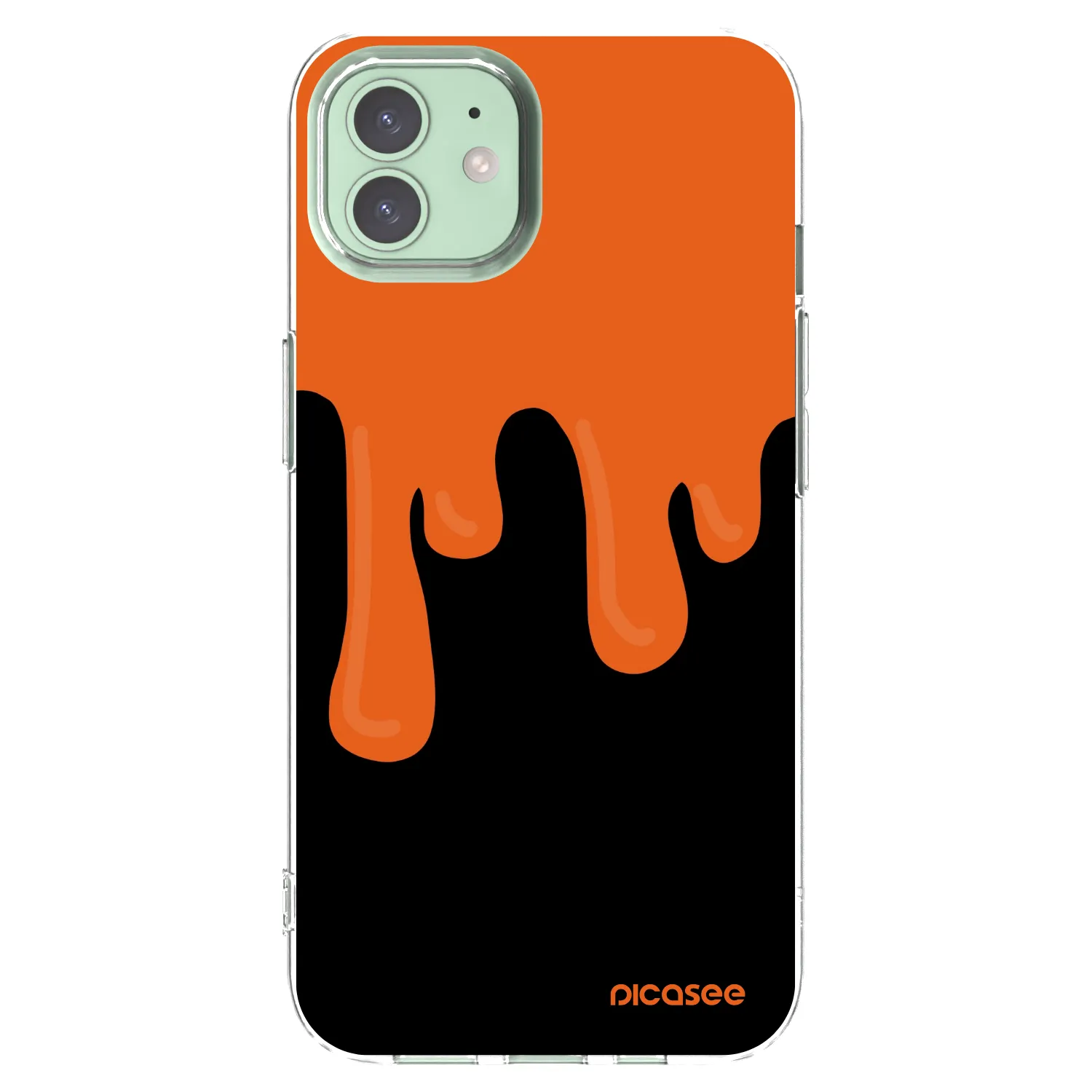 Picasee silikonowe przeźroczyste etui na Apple iPhone 12 - Orange spooky