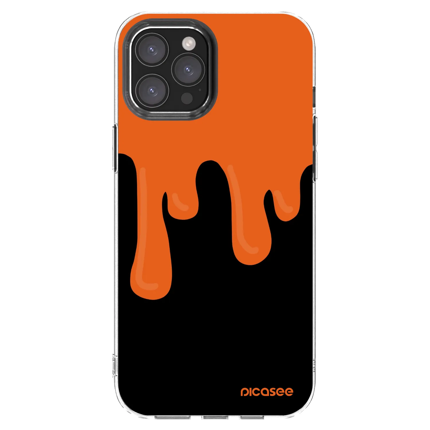 Picasee silikonowe przeźroczyste etui na Apple iPhone 12 Pro Max - Orange spooky