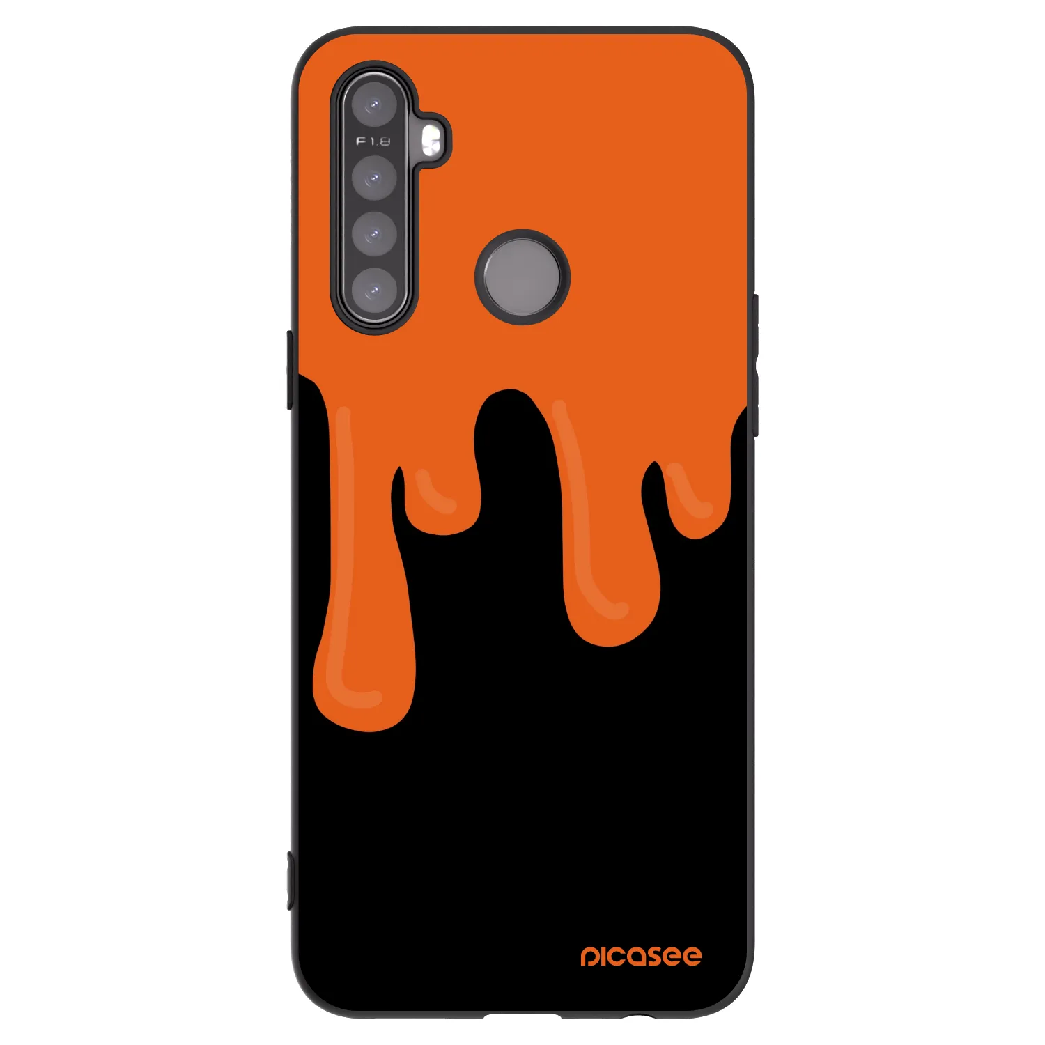 Picasee silikonowe czarne etui na Realme 6i - Orange spooky
