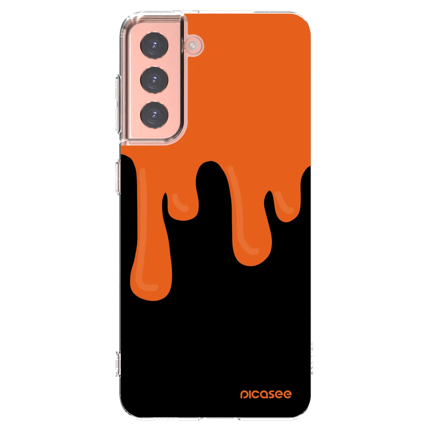 Picasee silikonowe przeźroczyste etui na Samsung Galaxy S21 5G G991B - Orange spooky