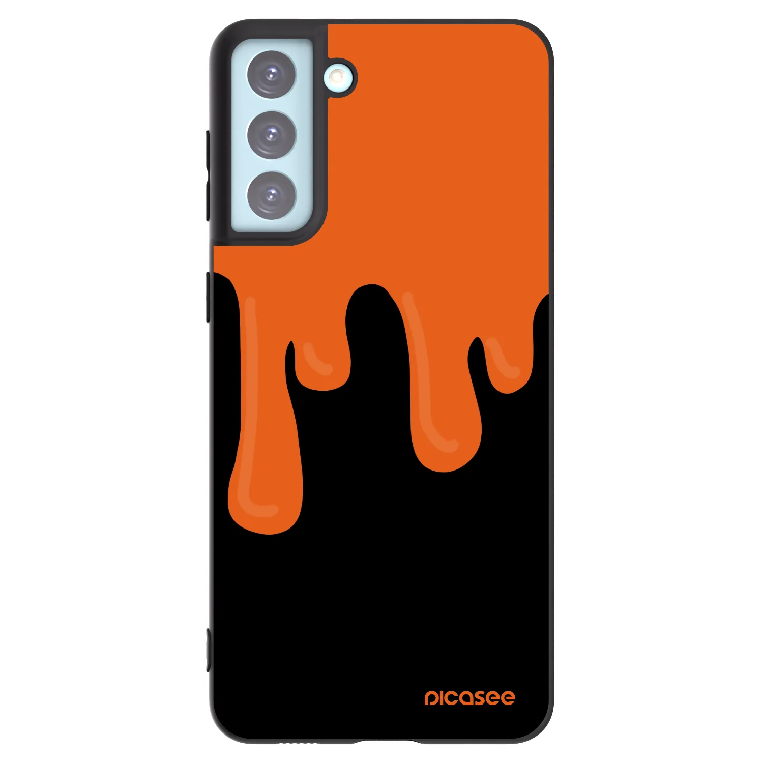 Picasee silikonowe czarne etui na Samsung Galaxy S21+ 5G G996F - Orange spooky