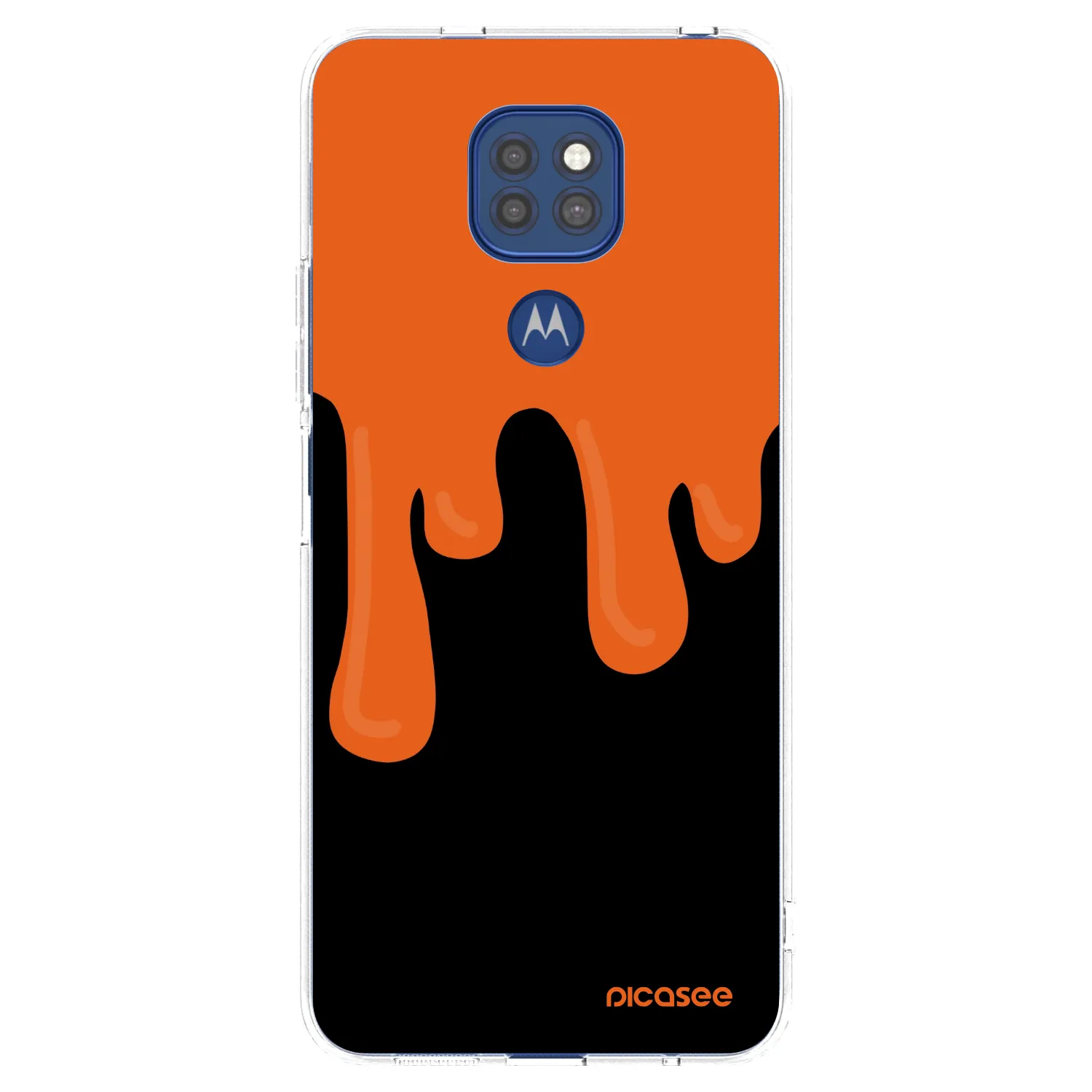 Picasee silikonowe przeźroczyste etui na Motorola Moto G9 Play - Orange spooky