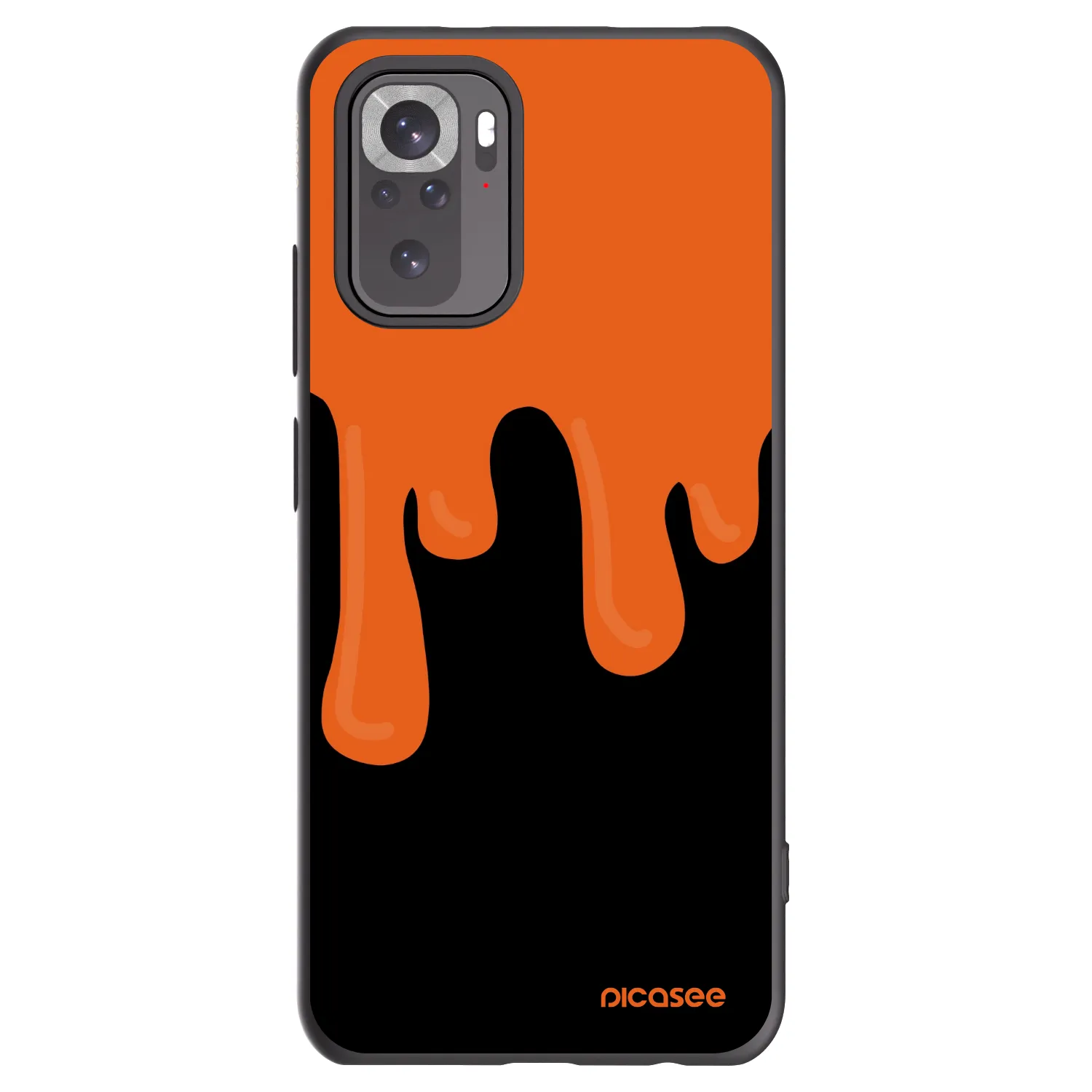 Picasee silikonowe czarne etui na Xiaomi Redmi Note 10 - Orange spooky