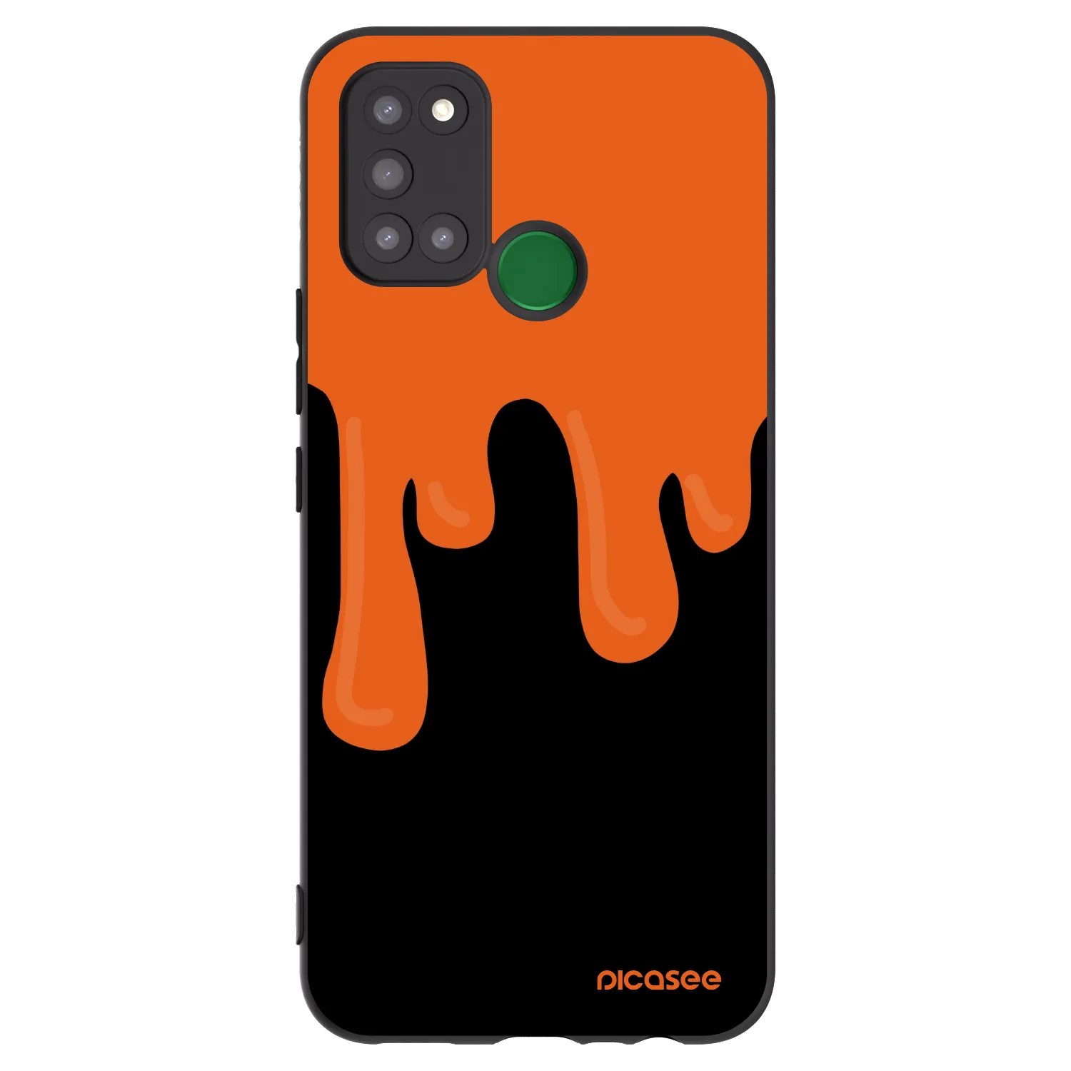 Picasee silikonowe czarne etui na Realme 7i - Orange spooky