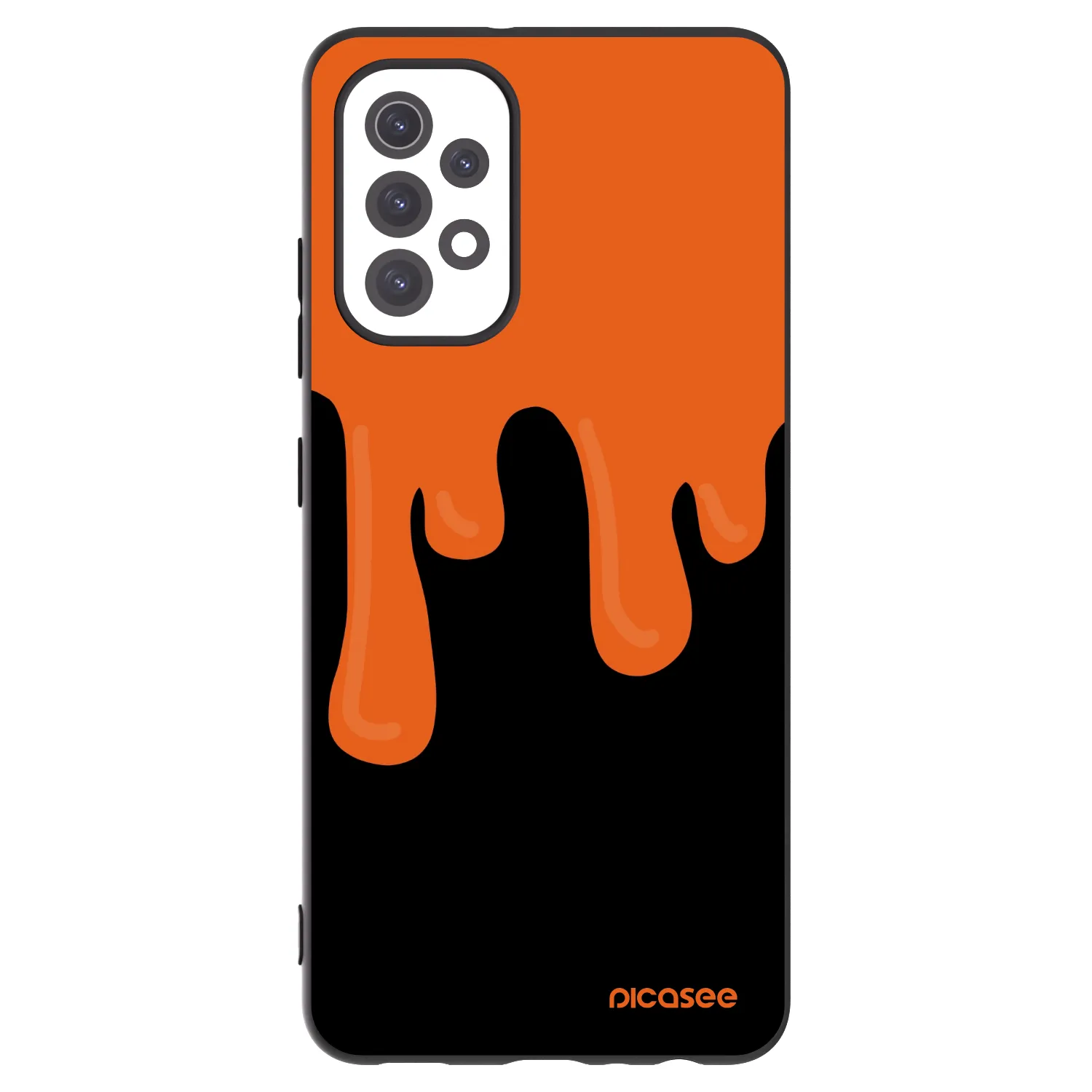 Picasee silikonowe czarne etui na Samsung Galaxy A32 5G A326B - Orange spooky